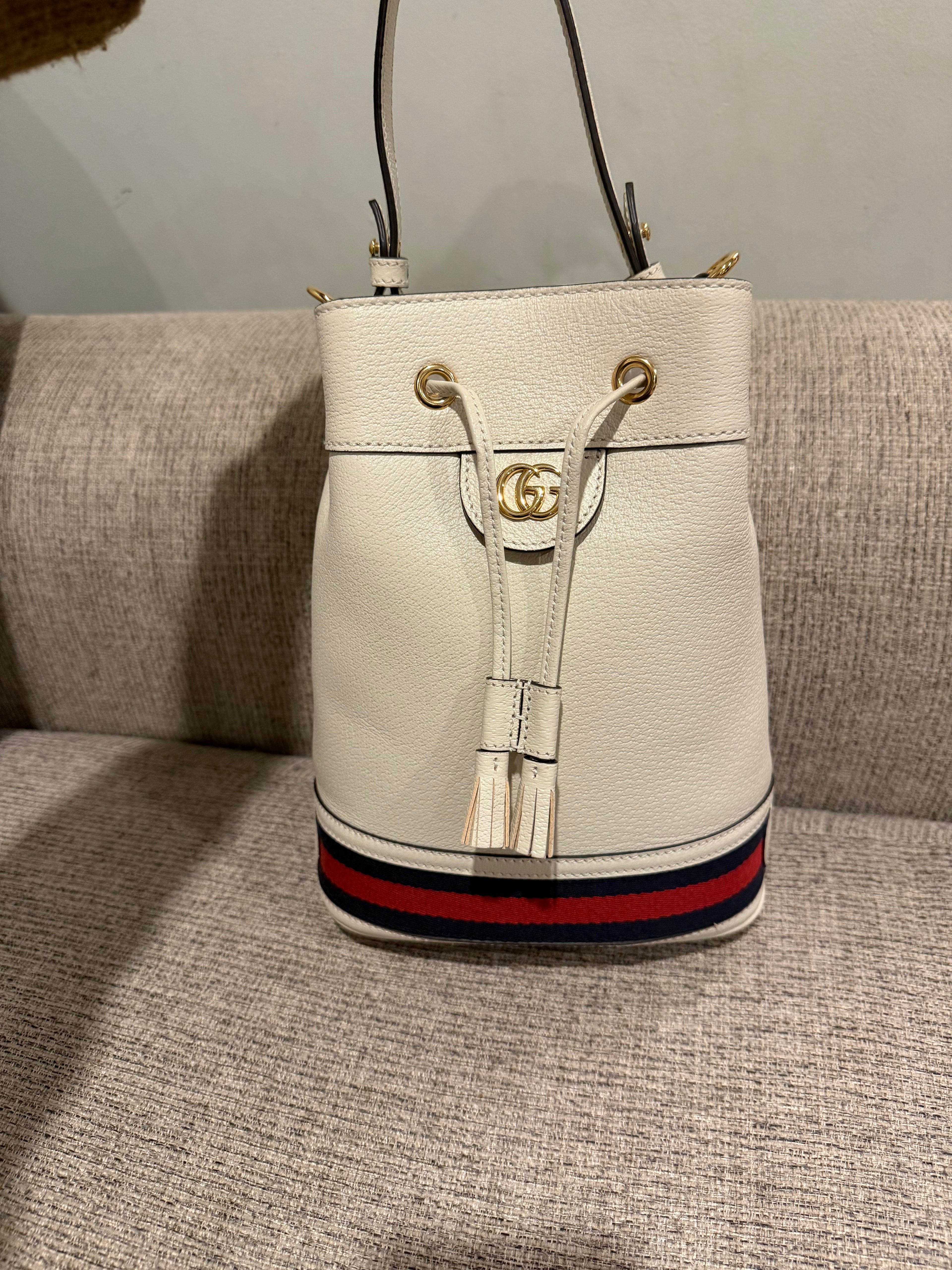 Gucci White Bucket Bag