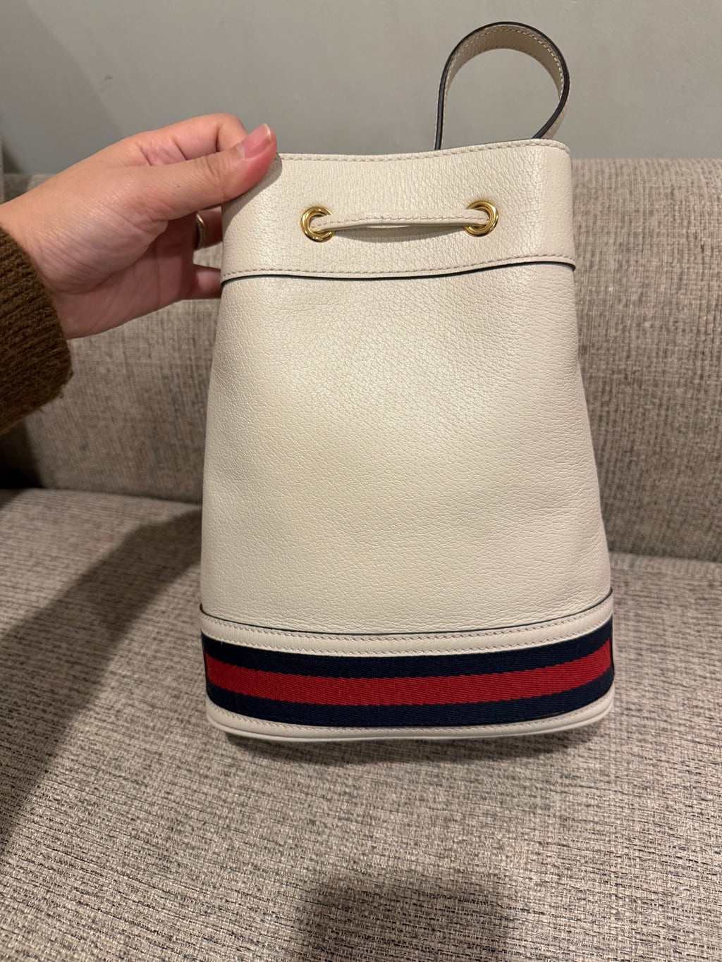 Gucci White Bucket Bag