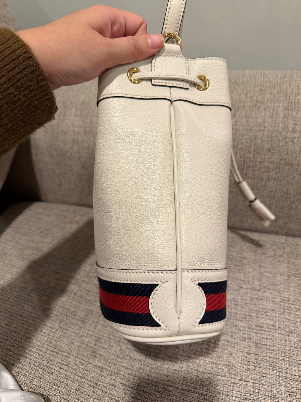 Gucci White Bucket Bag