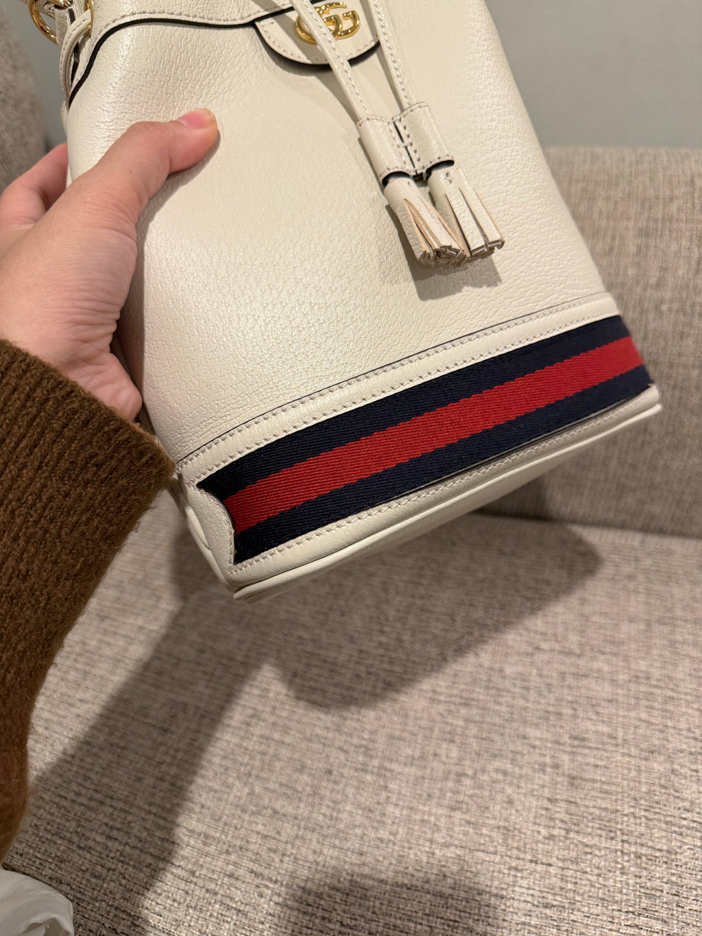 Gucci White Bucket Bag