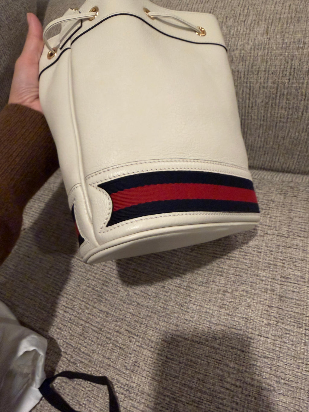 Gucci White Bucket Bag