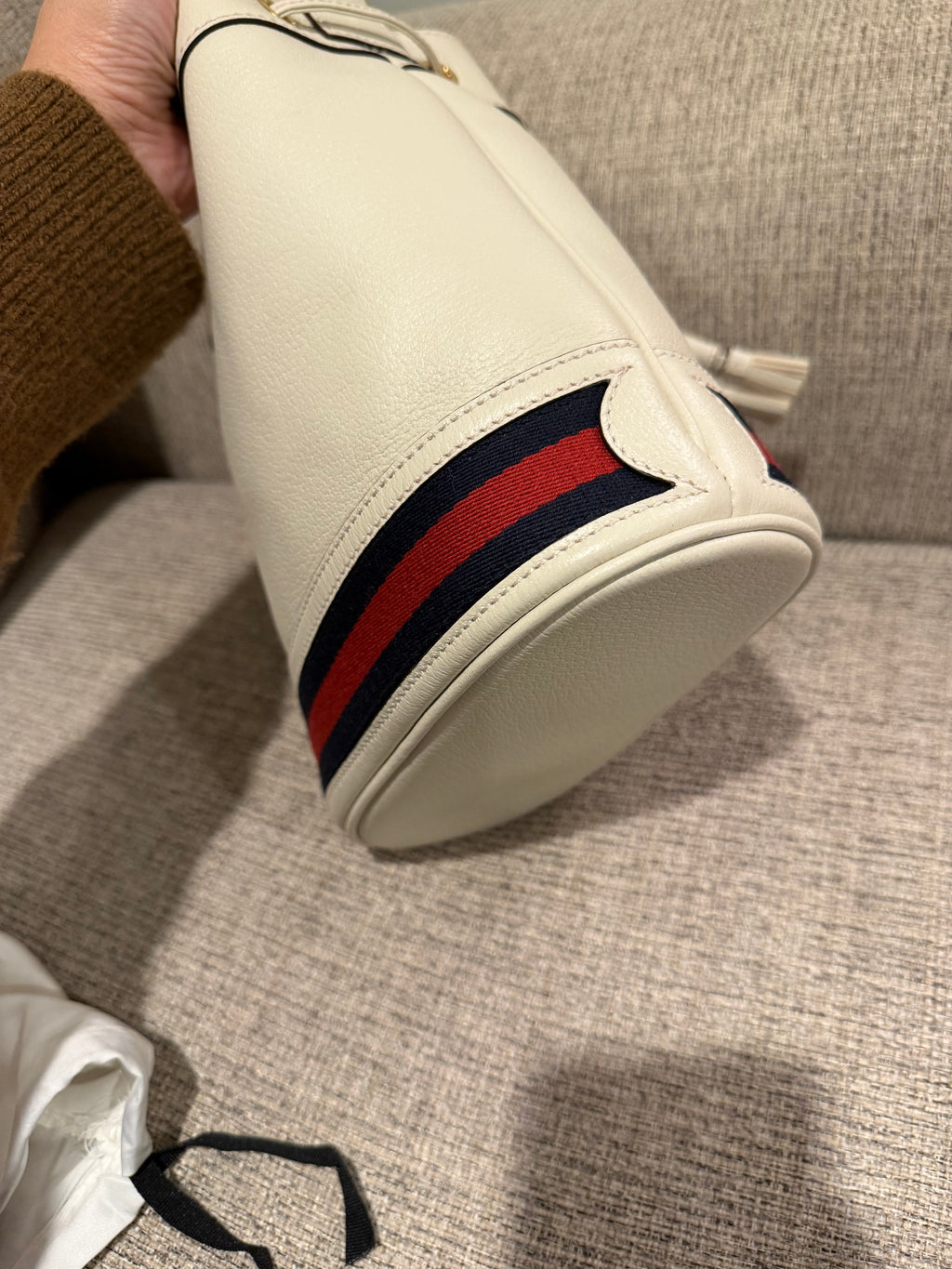 Gucci White Bucket Bag