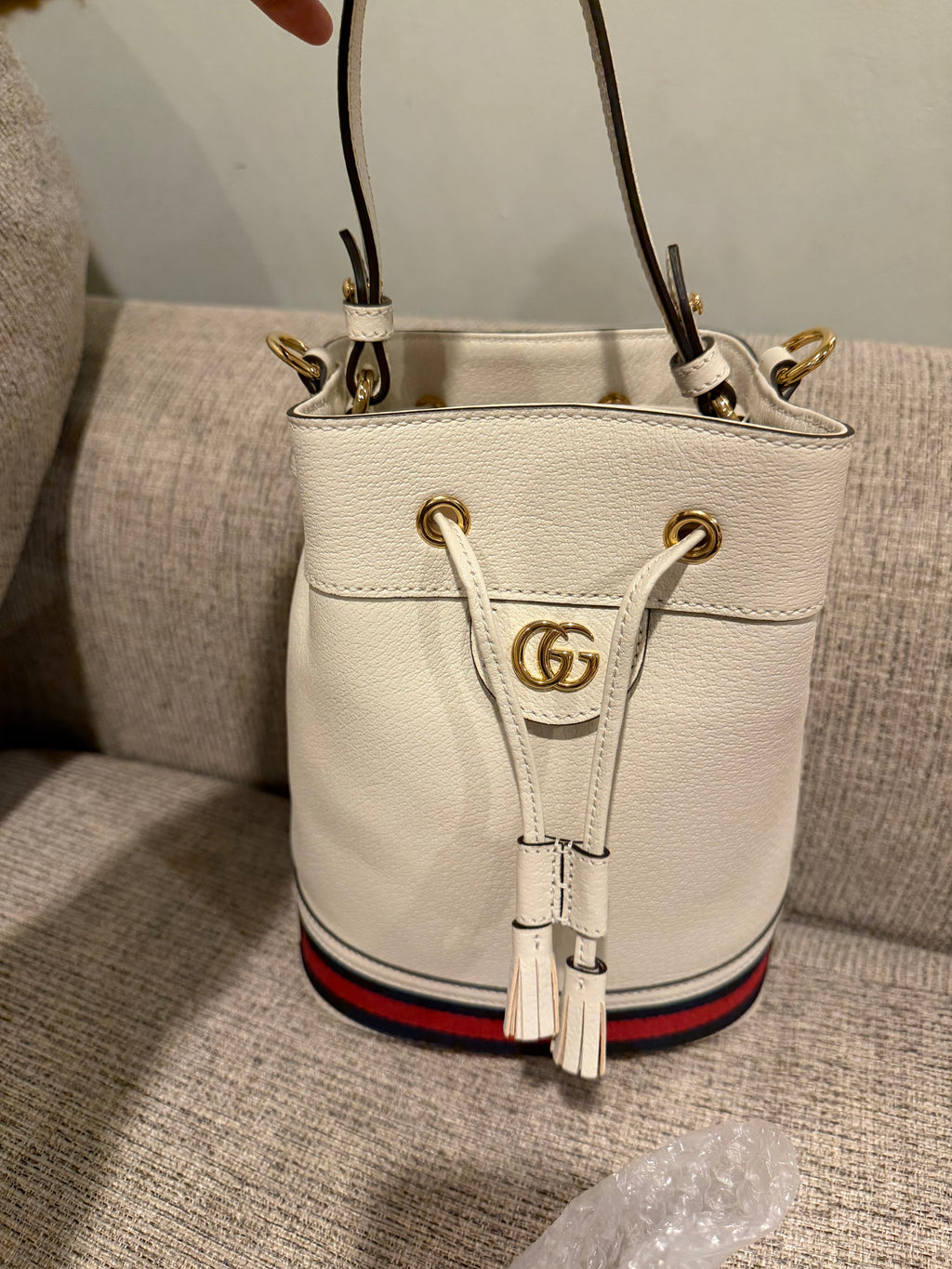 Gucci White Bucket Bag