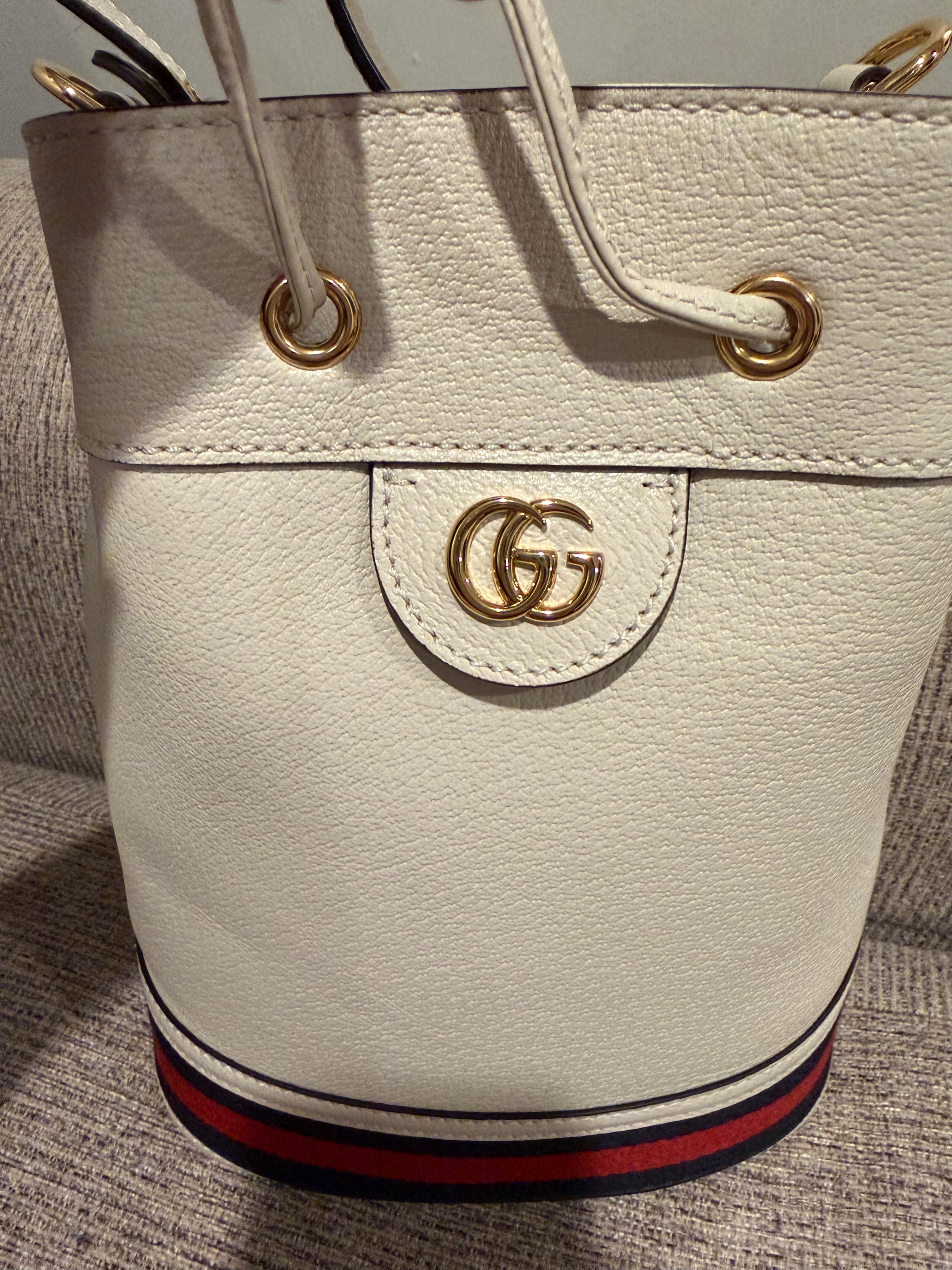 Gucci White Bucket Bag