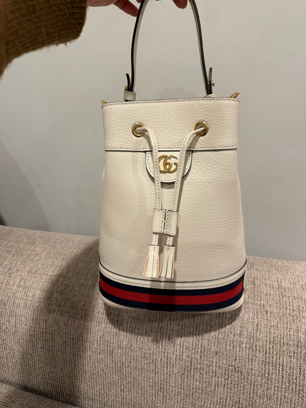 Gucci White Bucket Bag