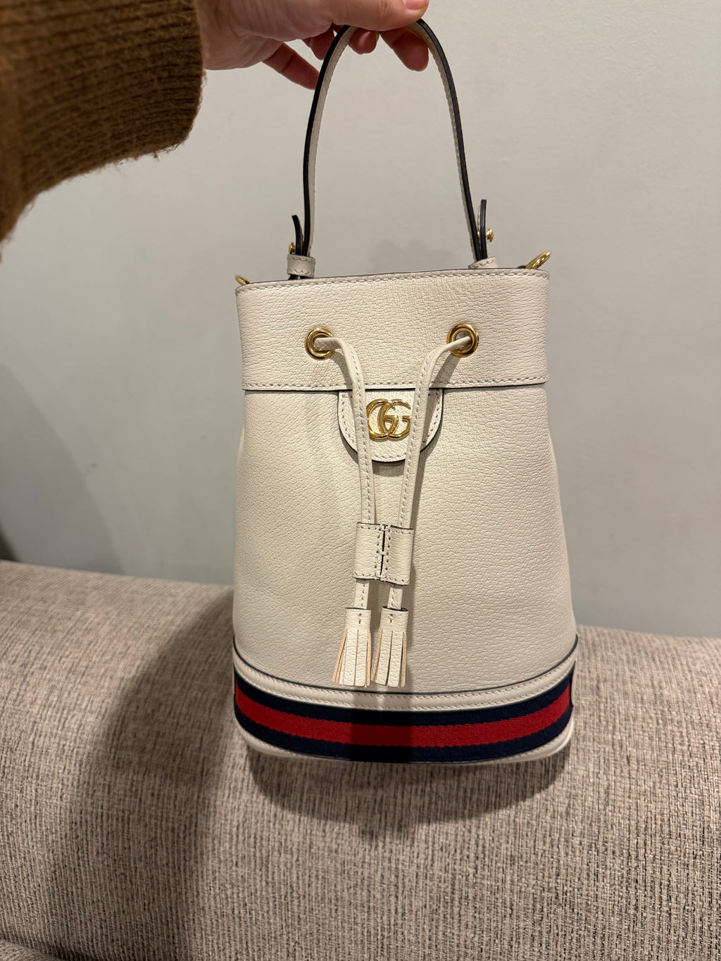 Gucci White Bucket Bag