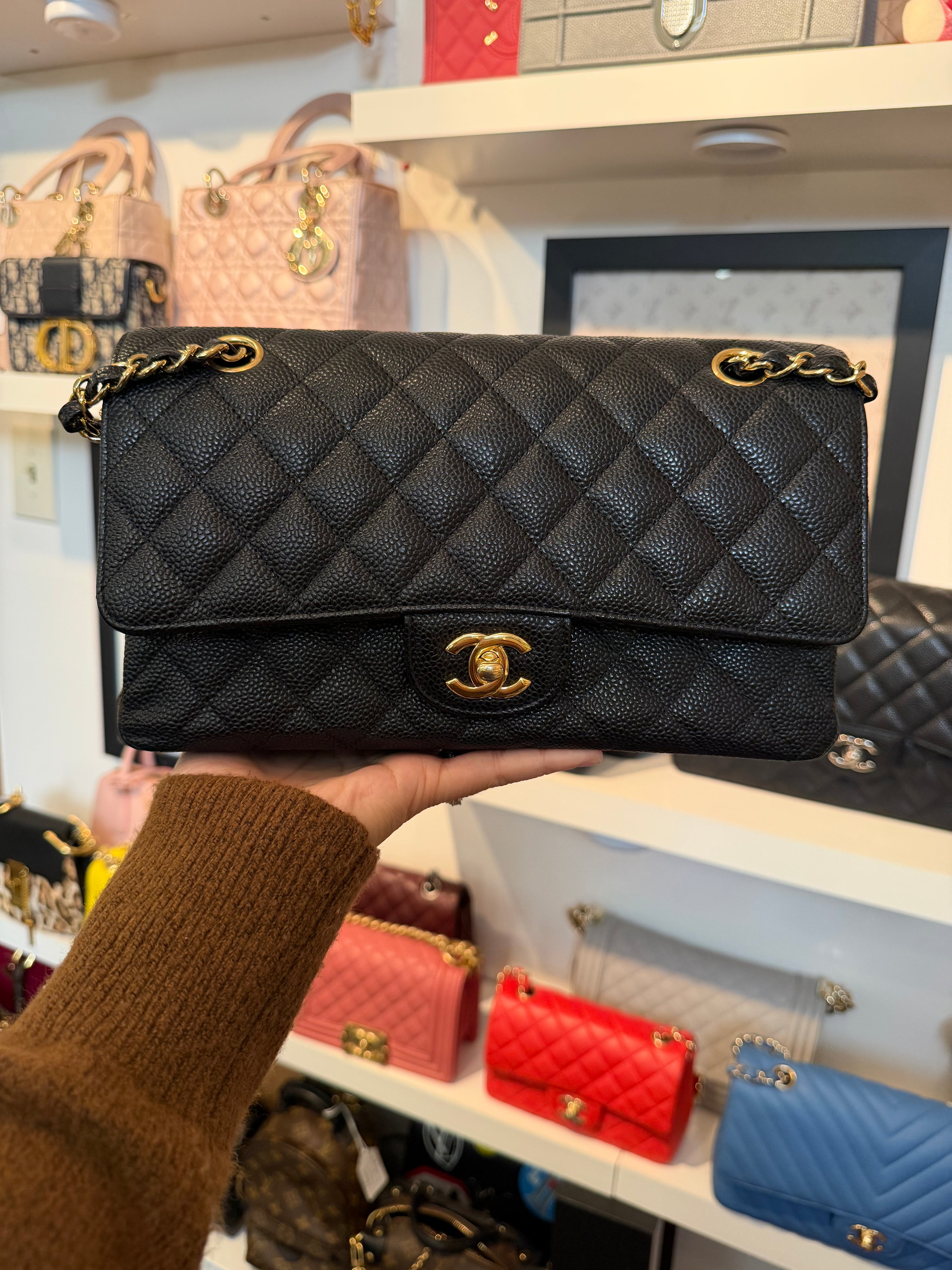 Chanel Double Flap Medium Caviar GHW