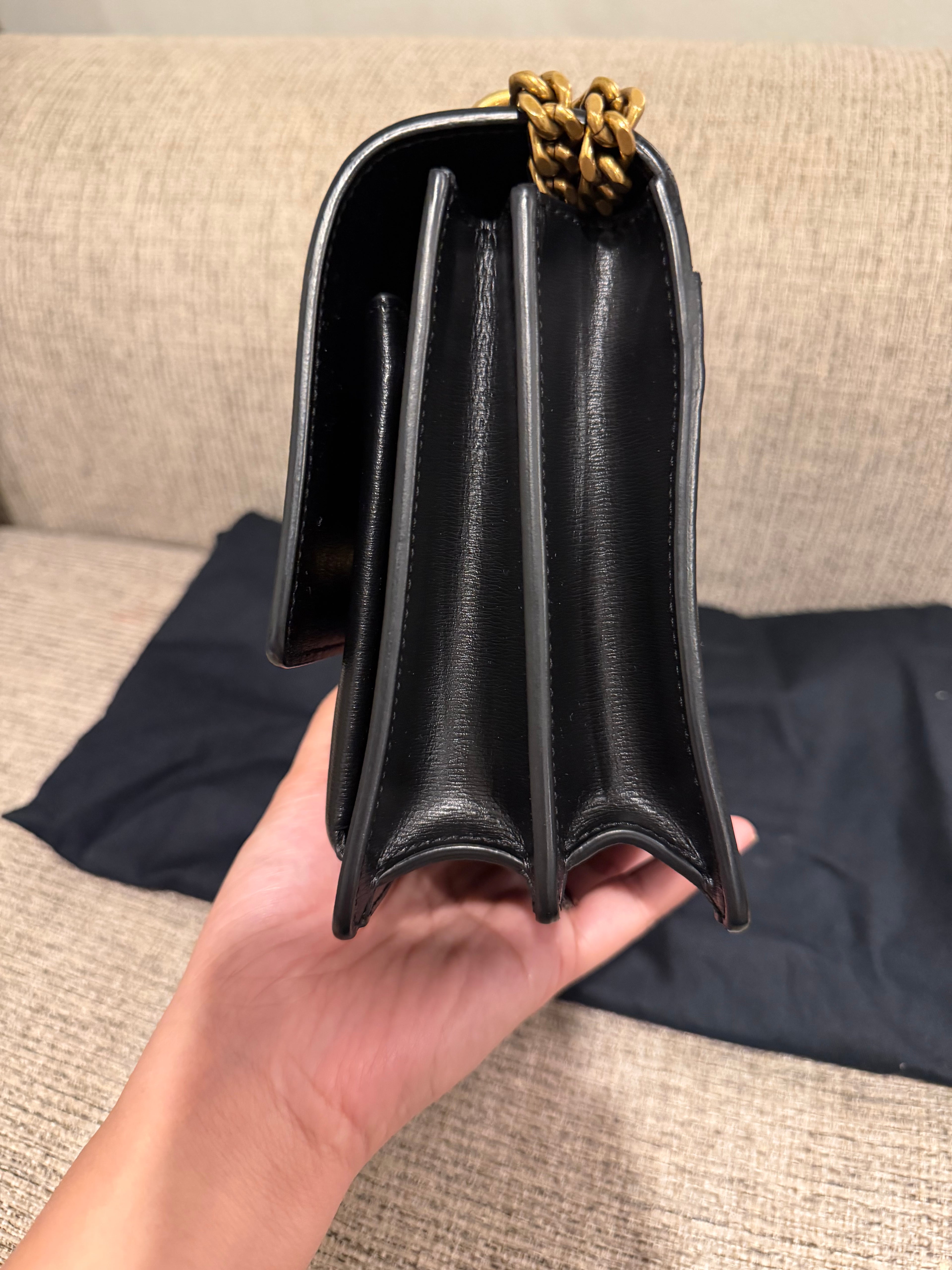 YSL Sunset Medium Black GHW