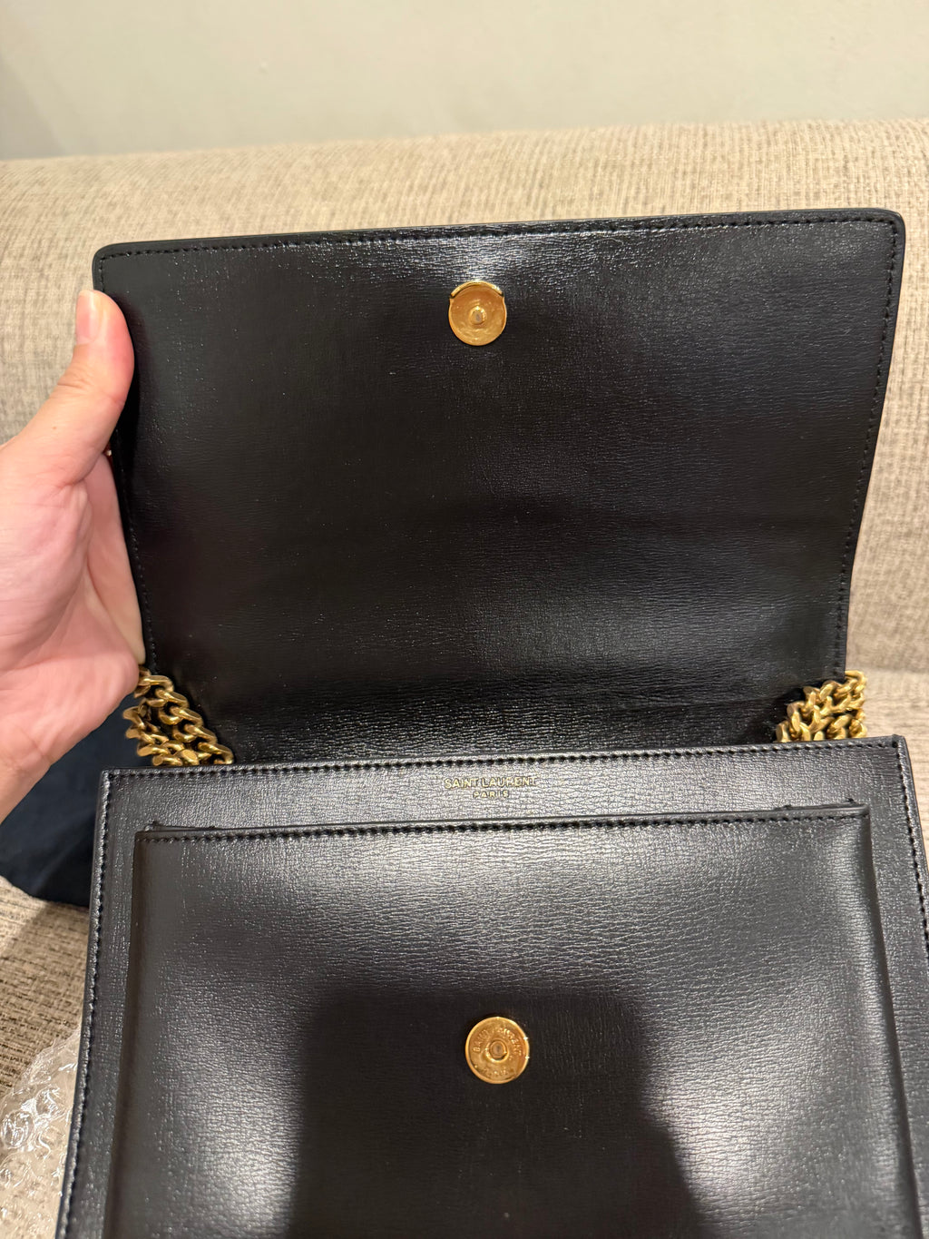 YSL Sunset Medium Black GHW