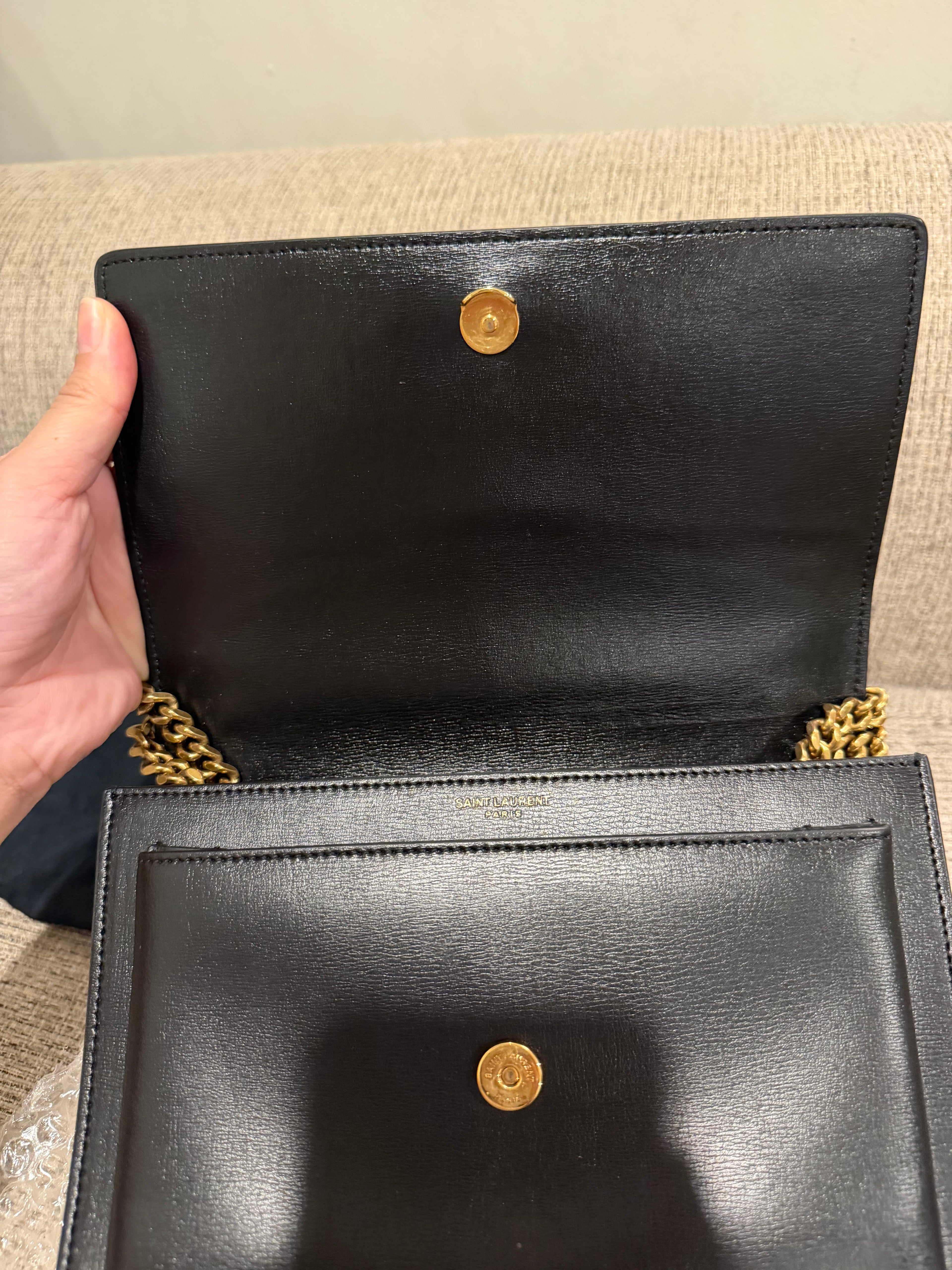 YSL Sunset Medium Black GHW