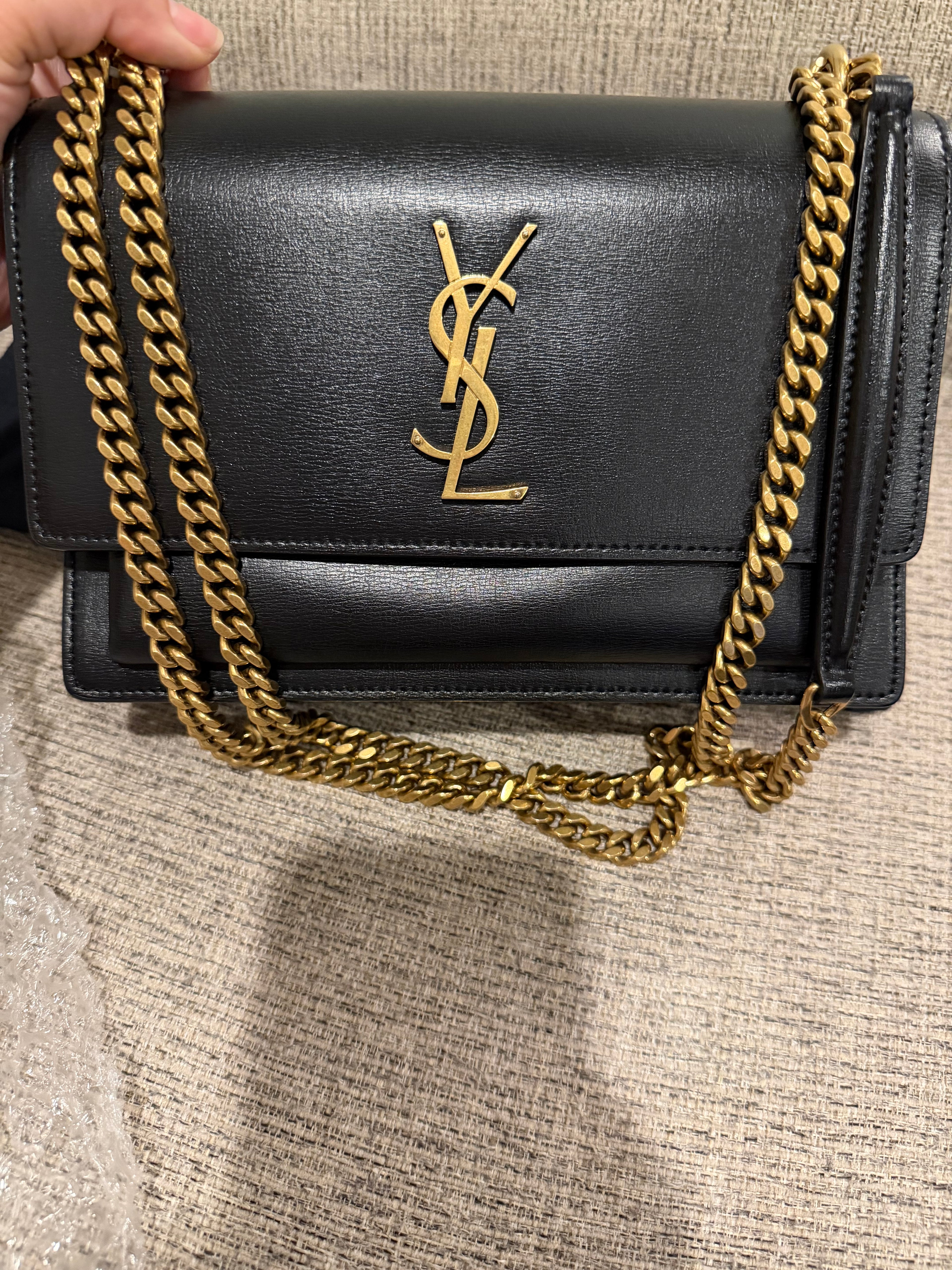 YSL Sunset Medium Black GHW