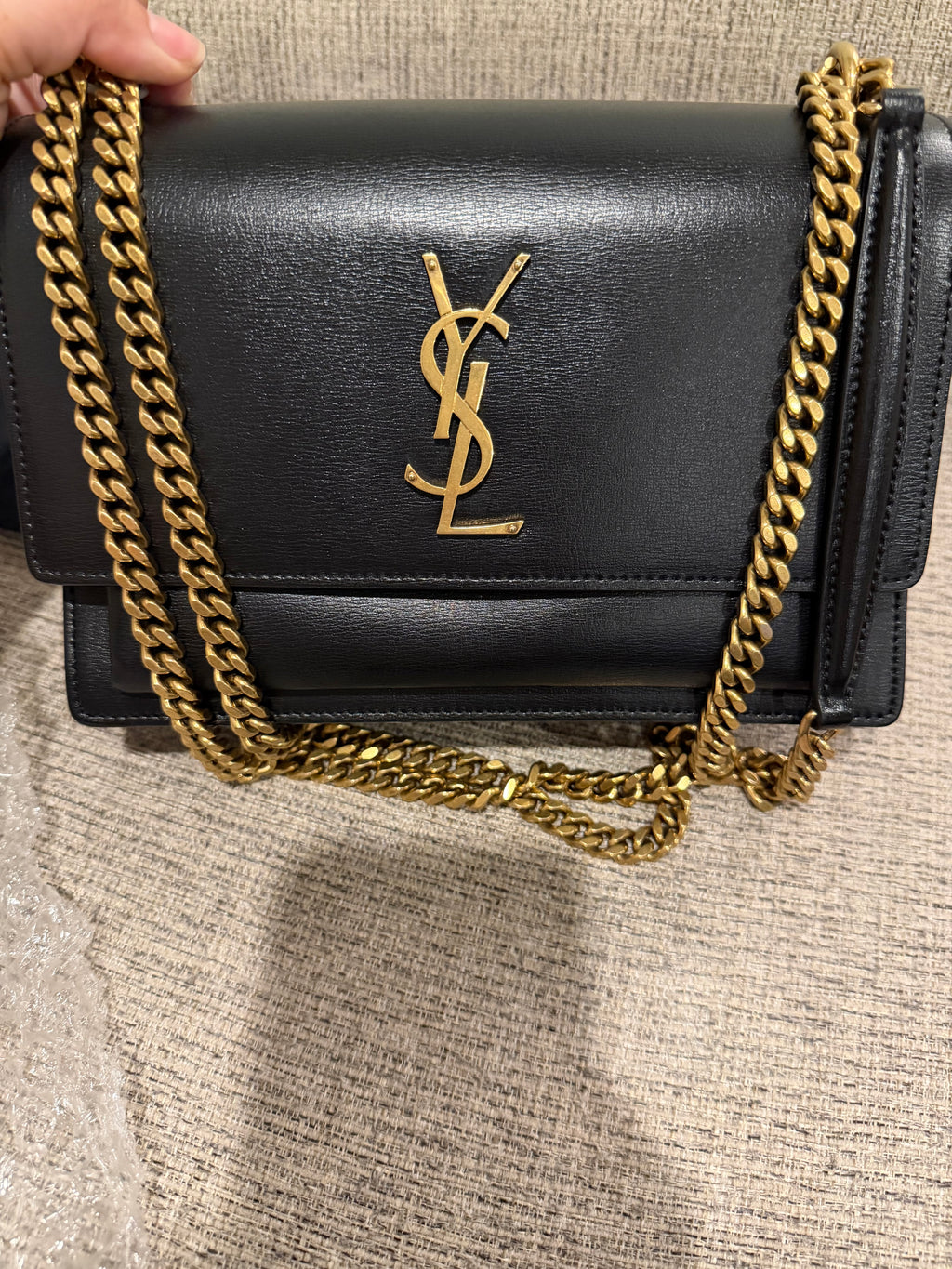 YSL Sunset Medium Black GHW
