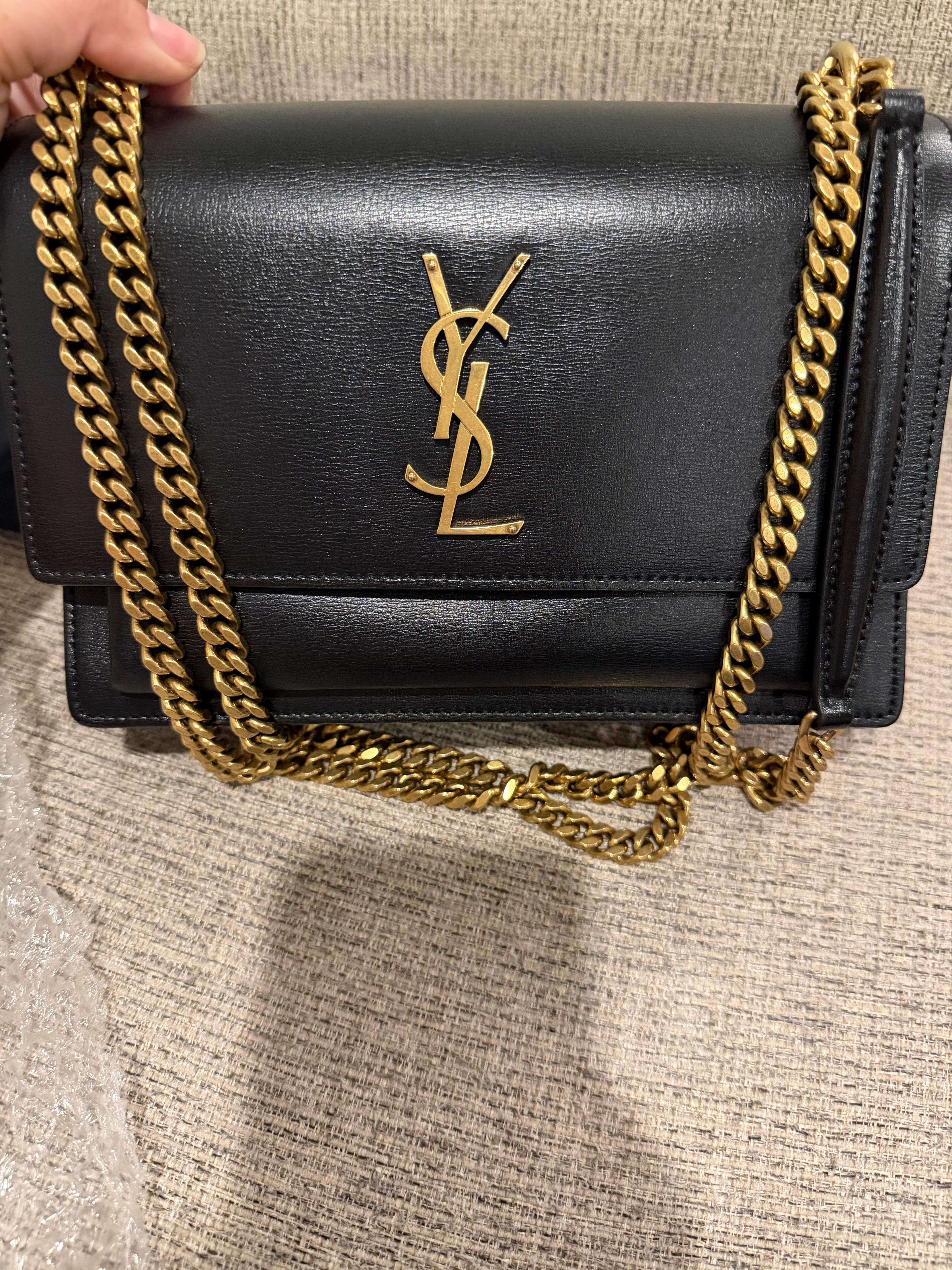 YSL Sunset Medium Black GHW