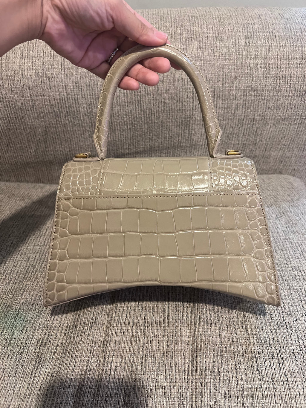 Balenciaga Hourglass Small Croc