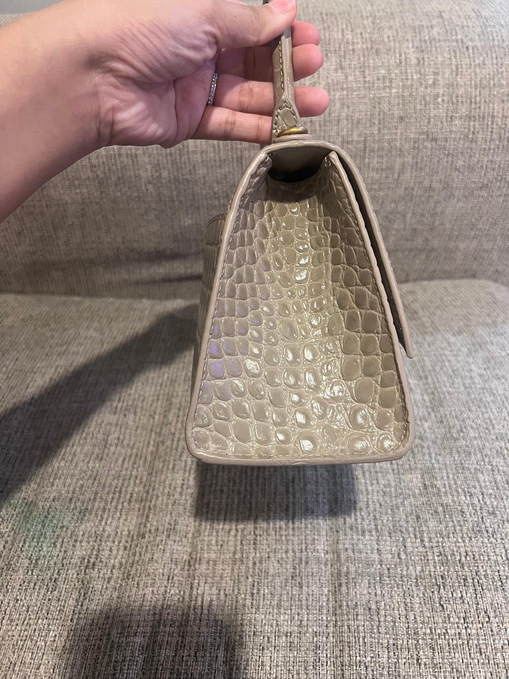 Balenciaga Hourglass Small Croc