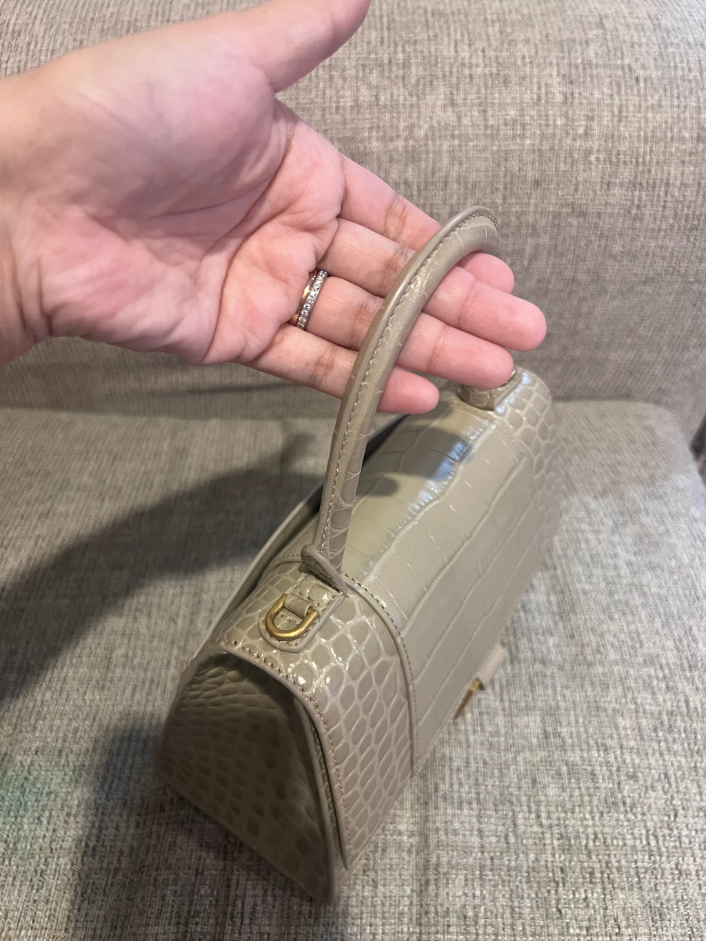 Balenciaga Hourglass Small Croc
