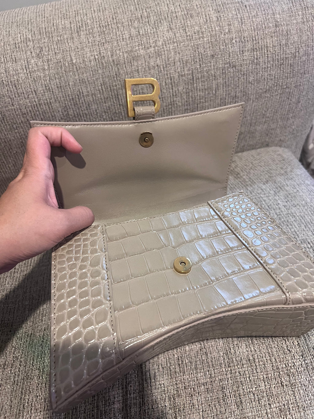 Balenciaga Hourglass Small Croc