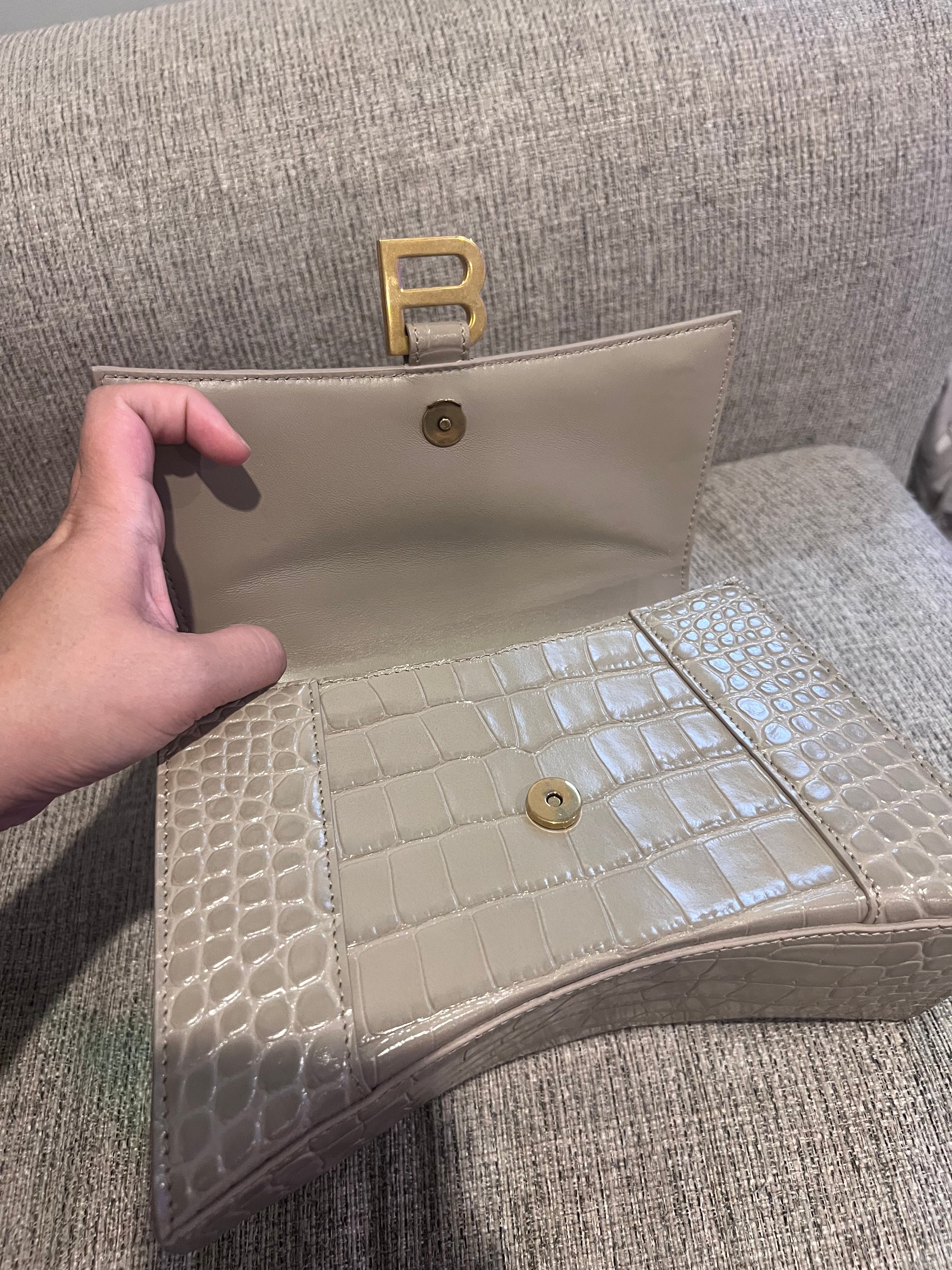 Balenciaga Hourglass Small Croc