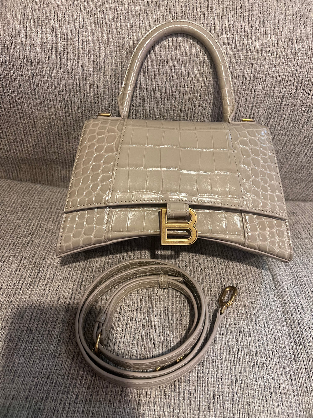 Balenciaga Hourglass Small Croc