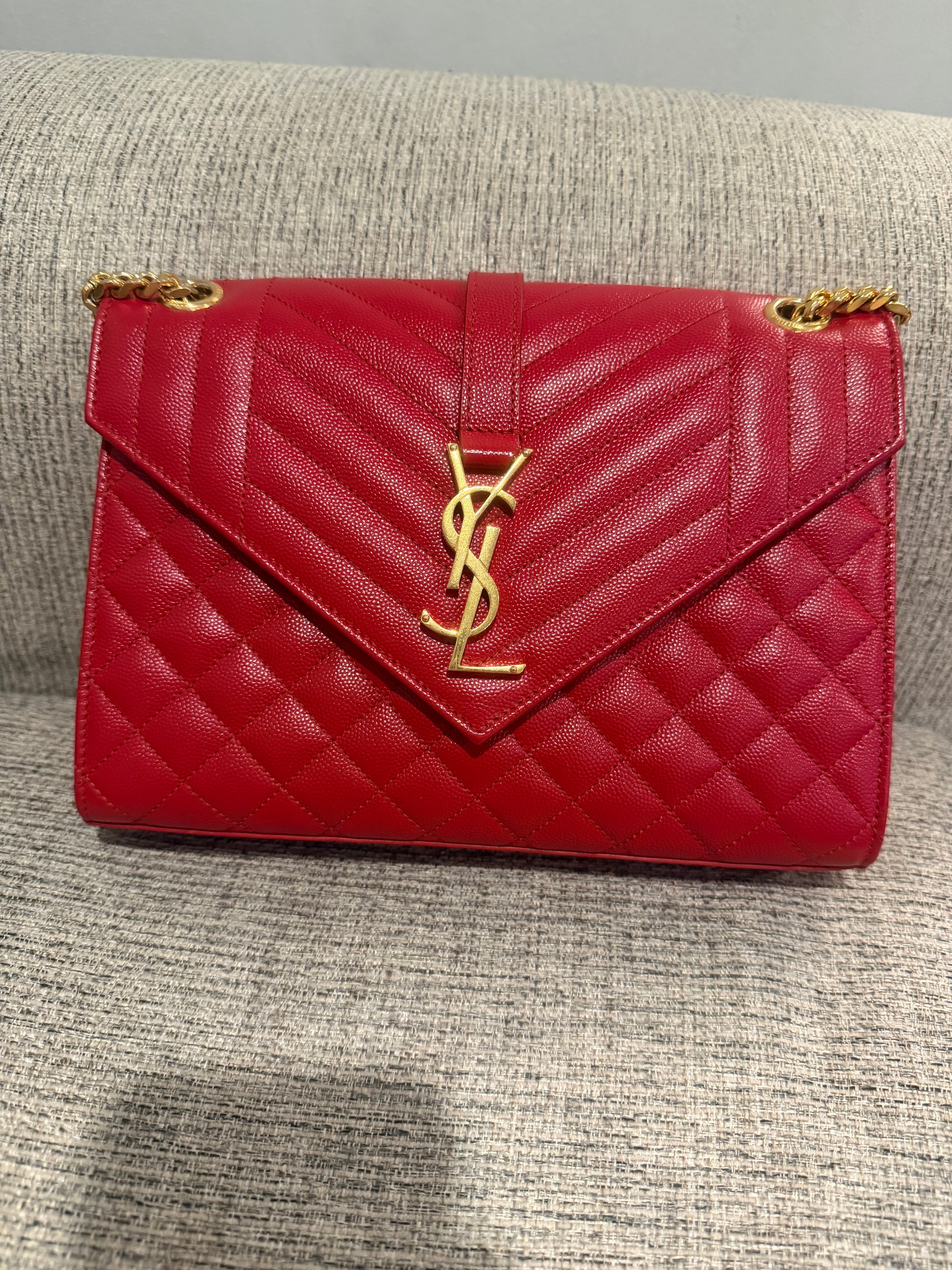 YSL Envelope Medium Red GHW