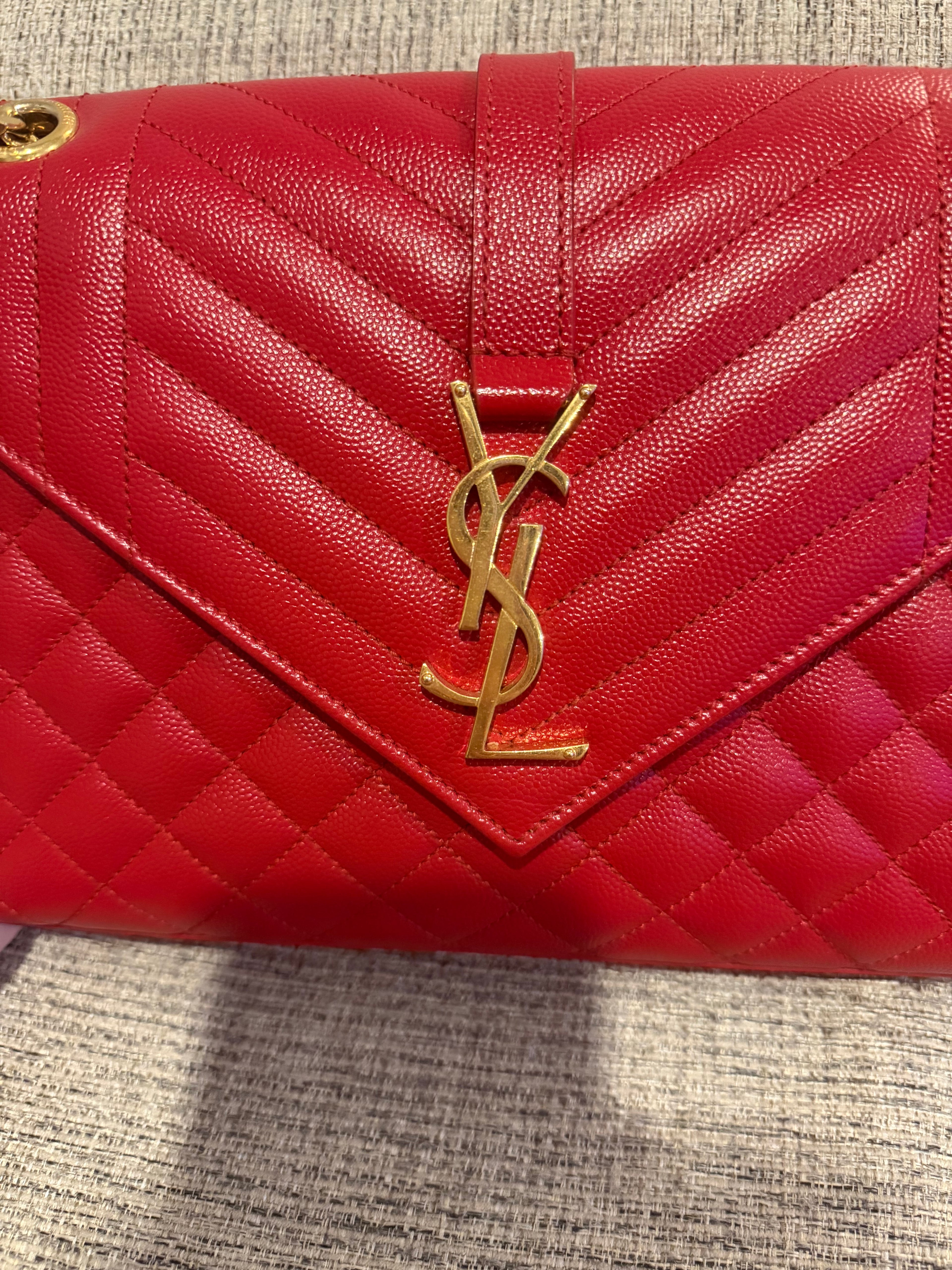 YSL Envelope Medium Red GHW