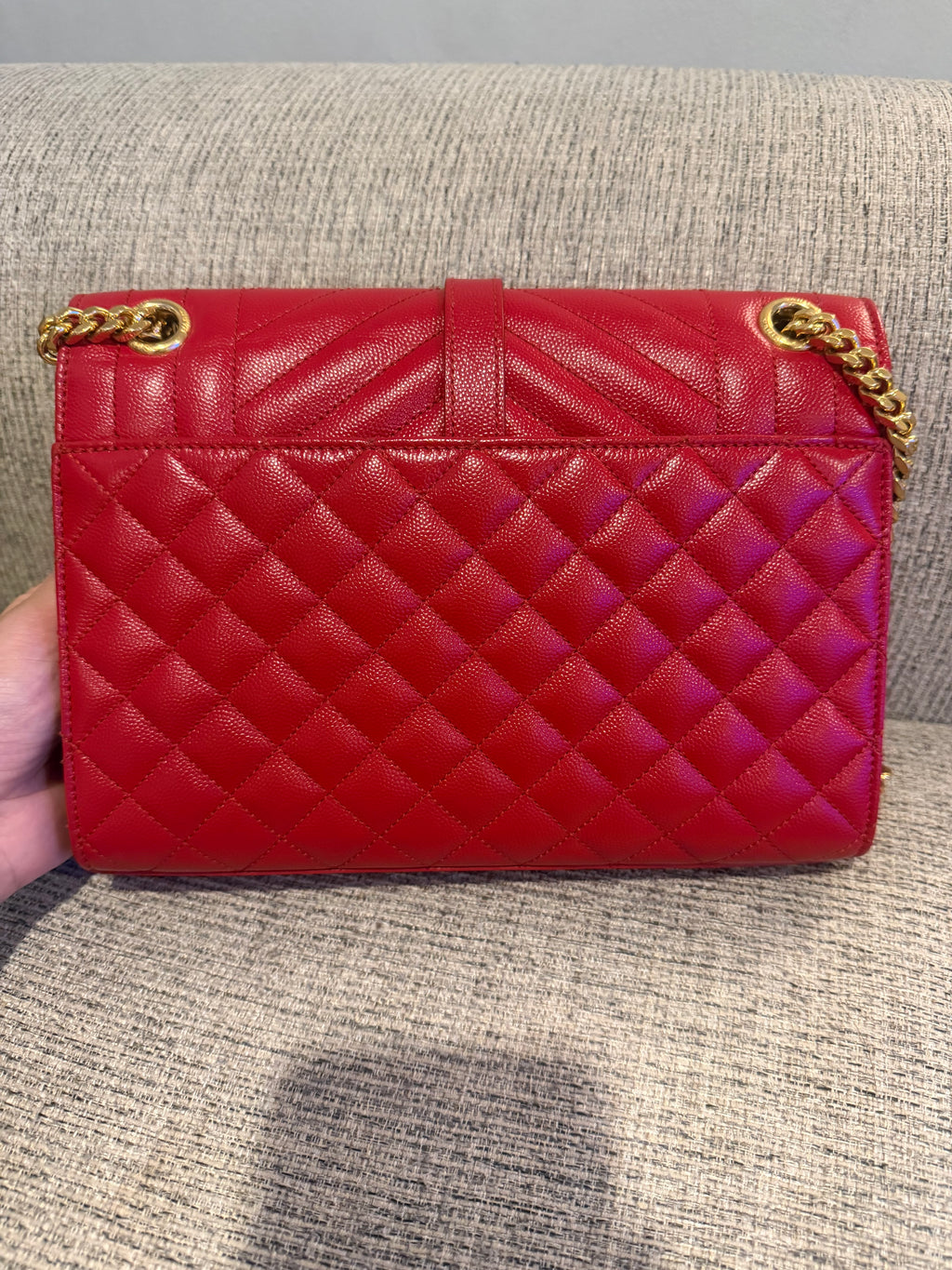 YSL Envelope Medium Red GHW