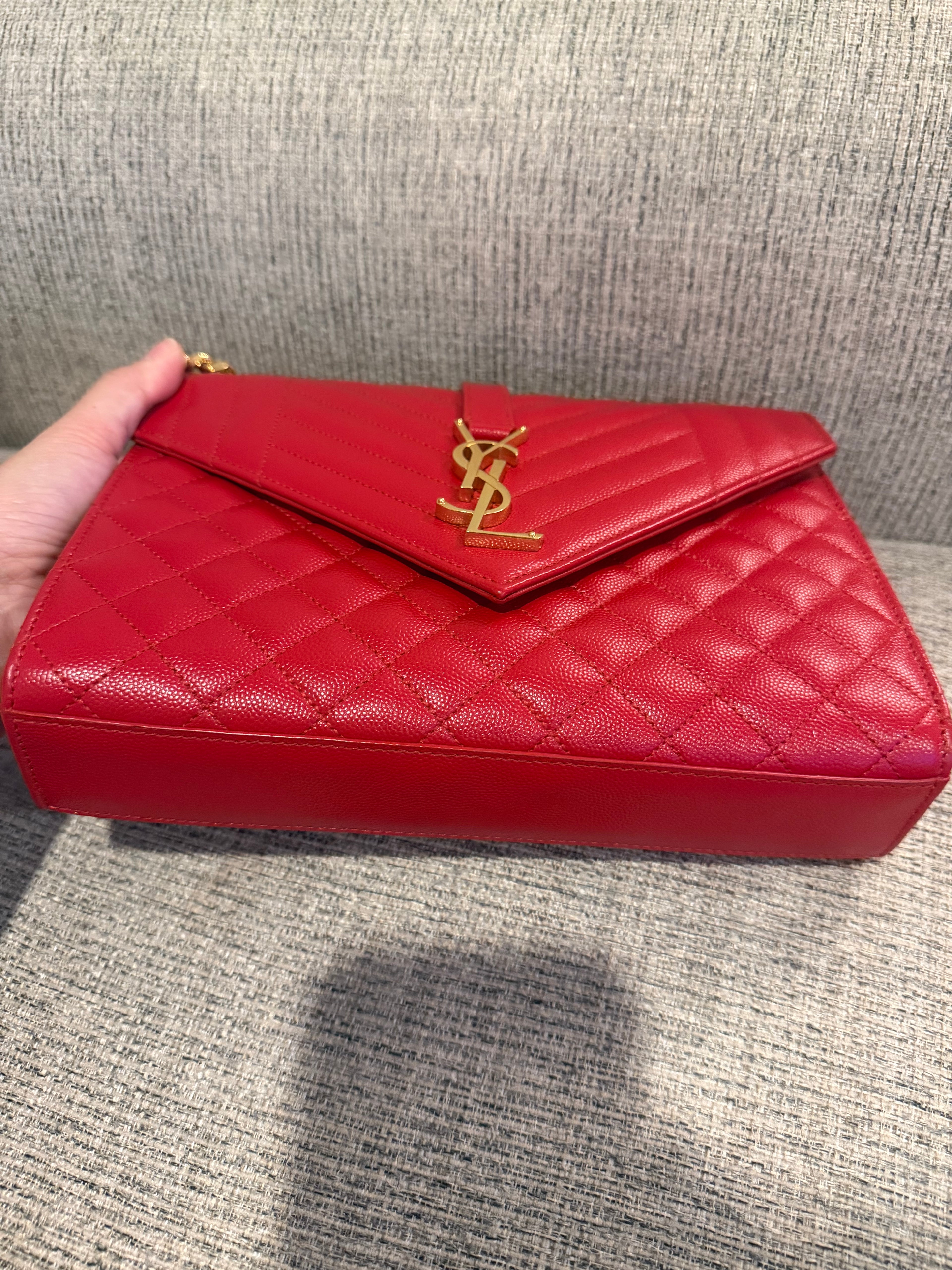 YSL Envelope Medium Red GHW