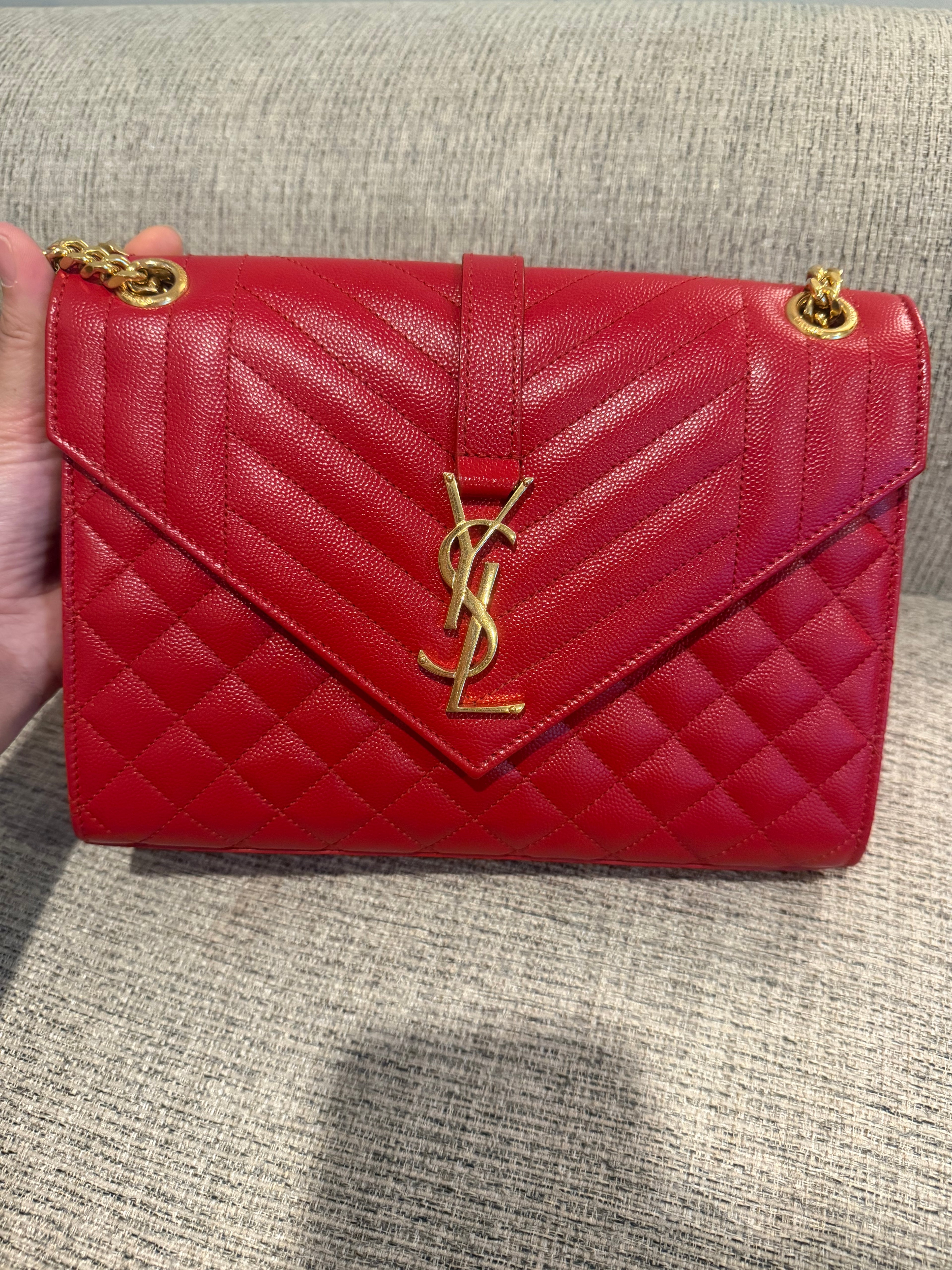 YSL Envelope Medium Red GHW