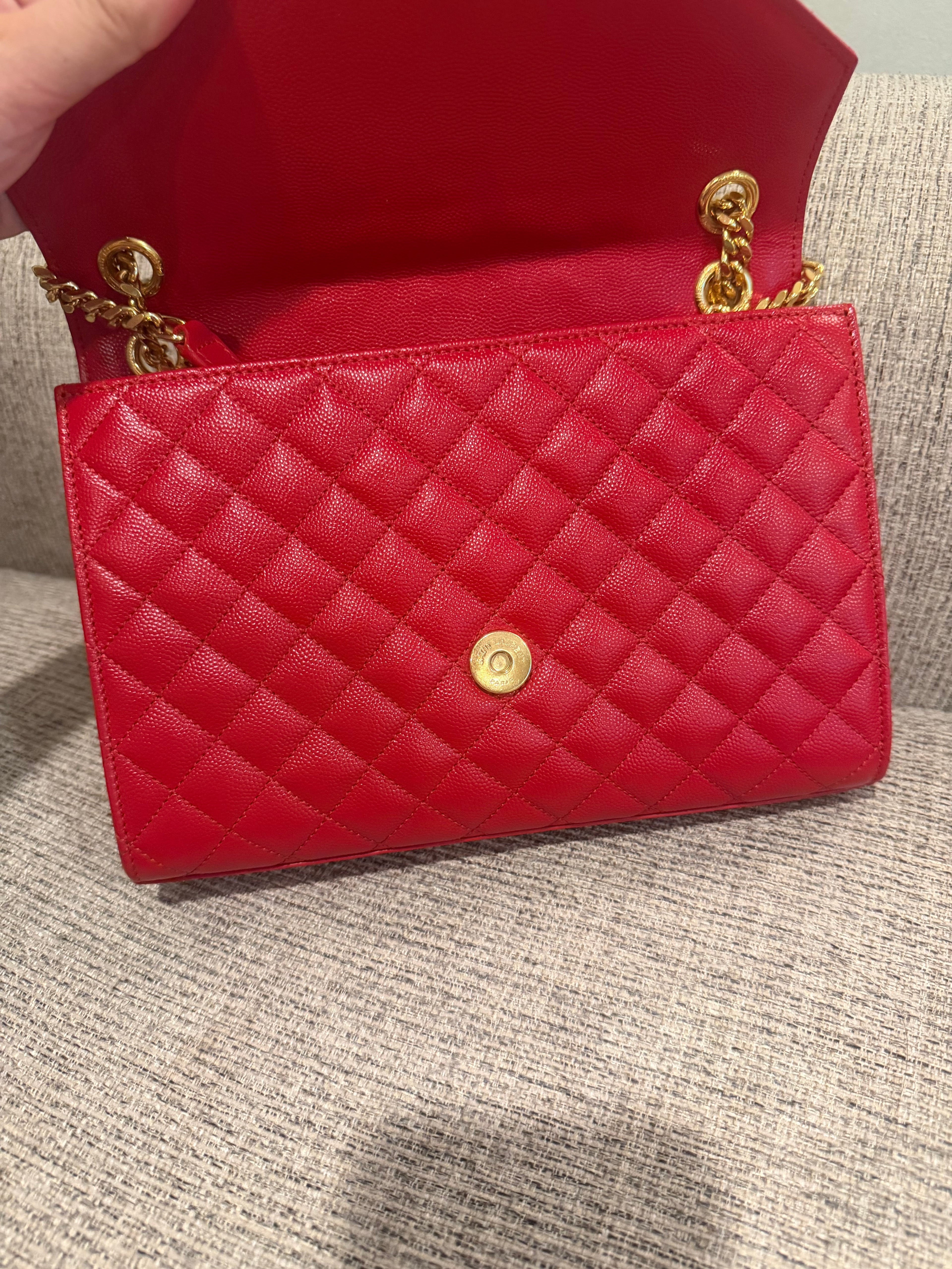 YSL Envelope Medium Red GHW