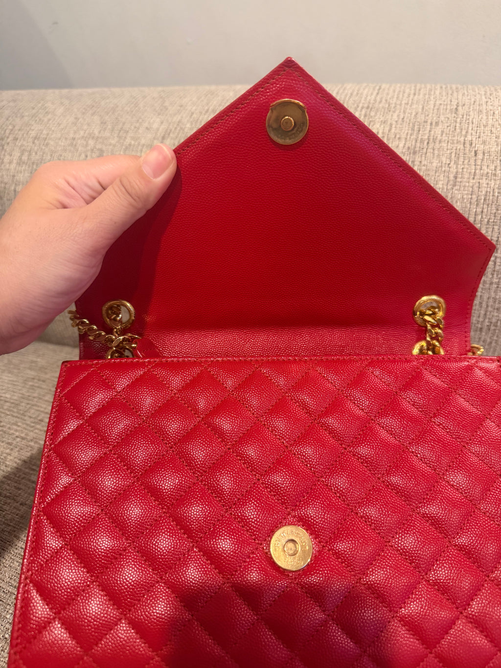 YSL Envelope Medium Red GHW