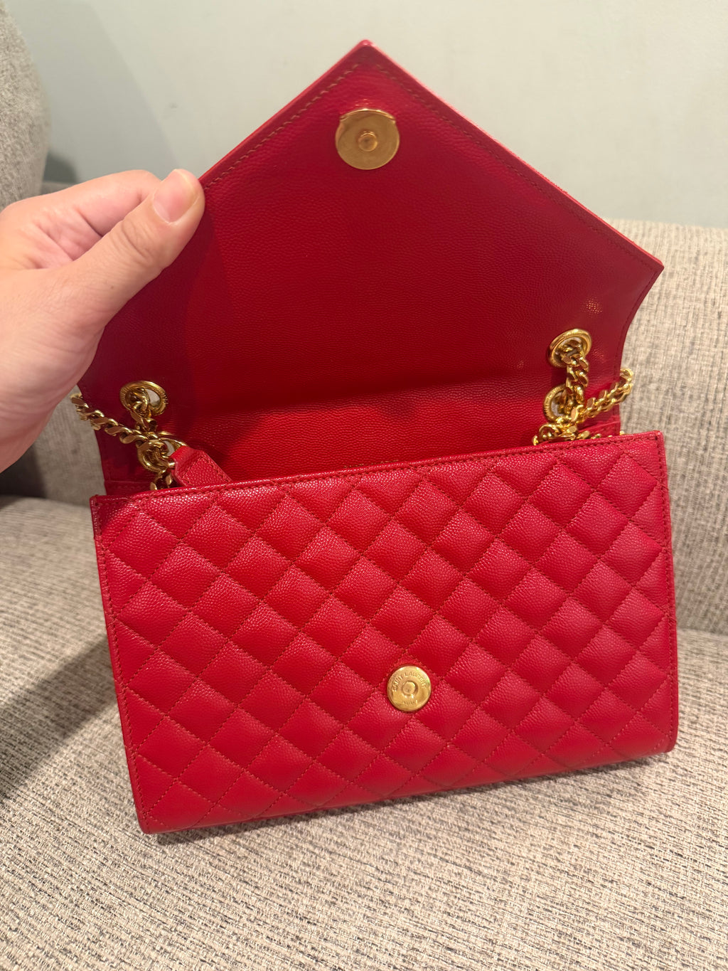 YSL Envelope Medium Red GHW