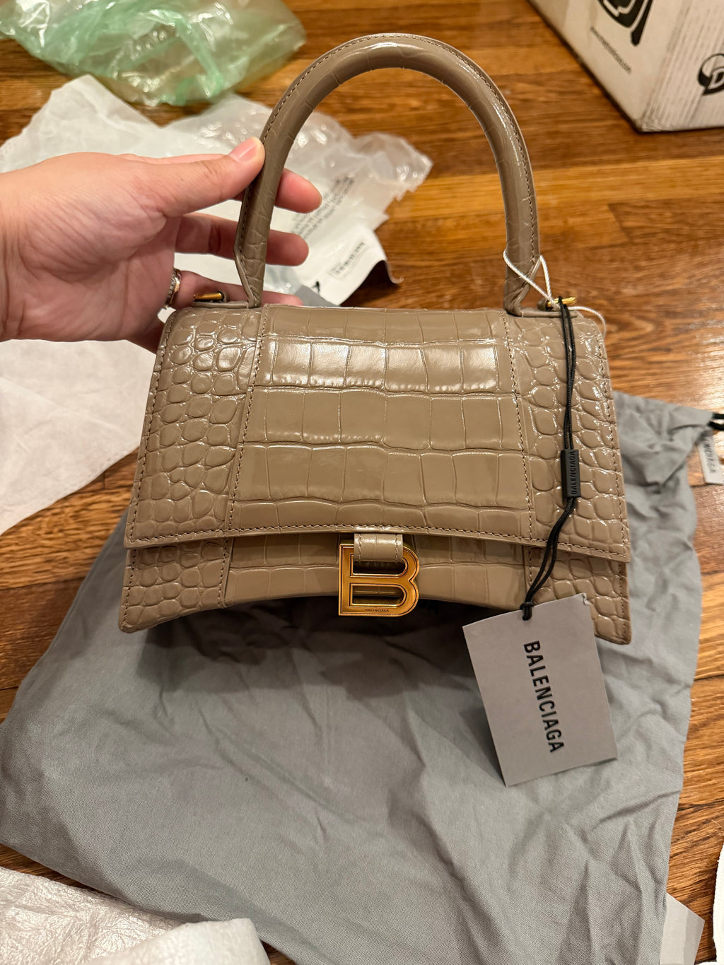 Balenciaga Hourglass Small croc