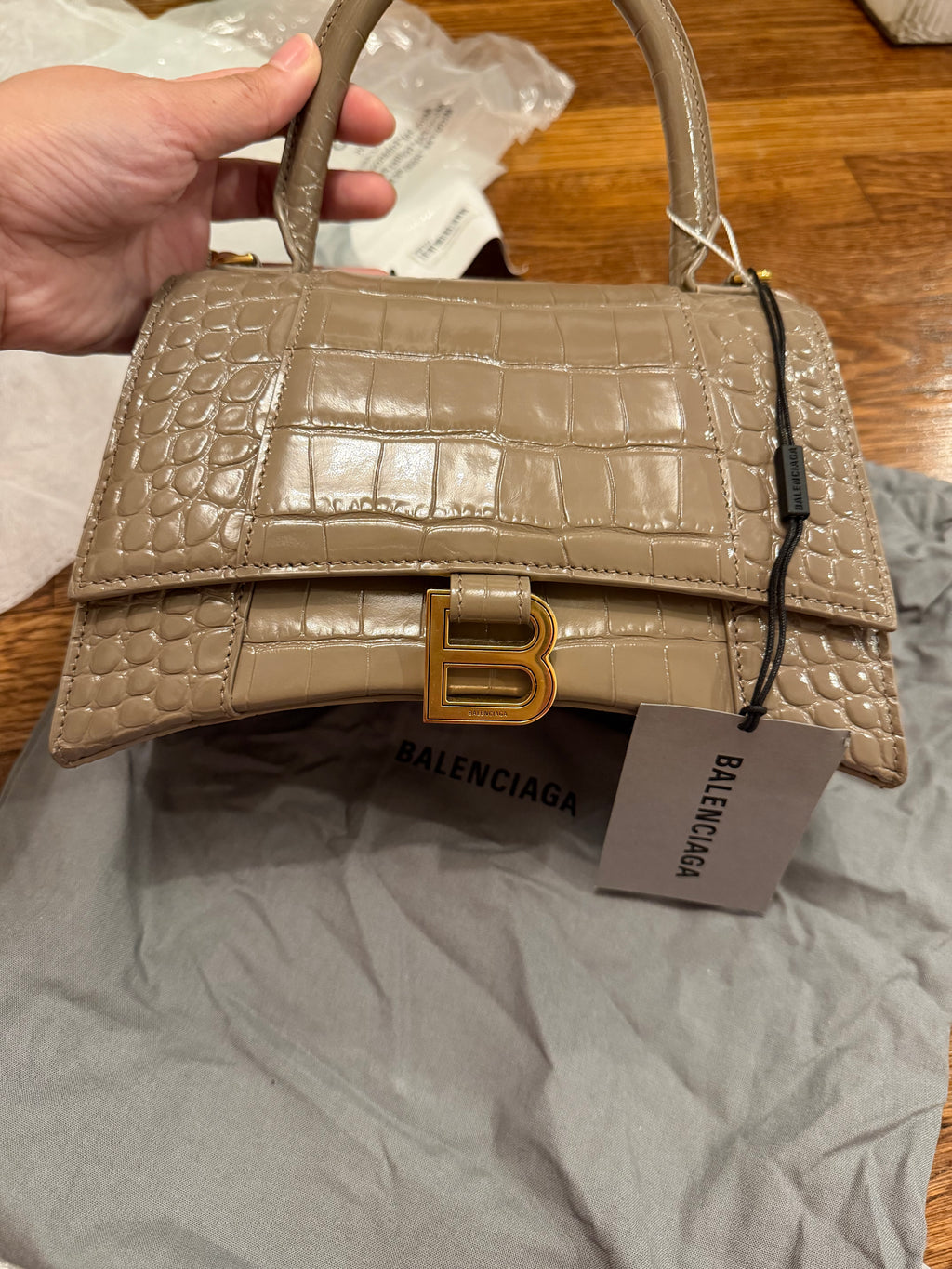 Balenciaga Hourglass Small croc