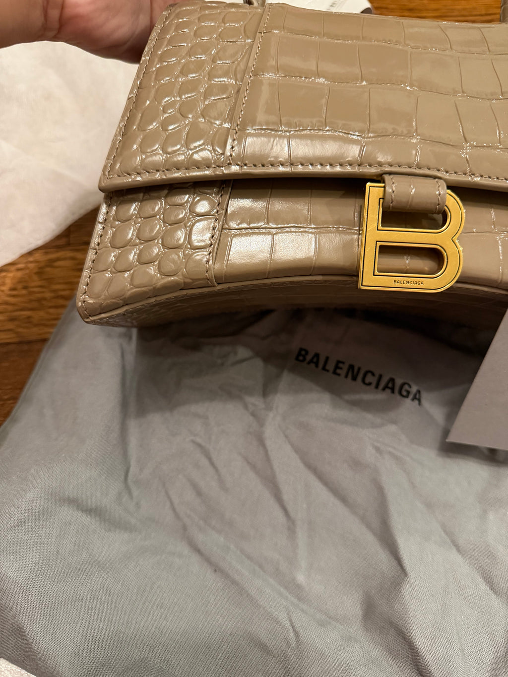Balenciaga Hourglass Small croc
