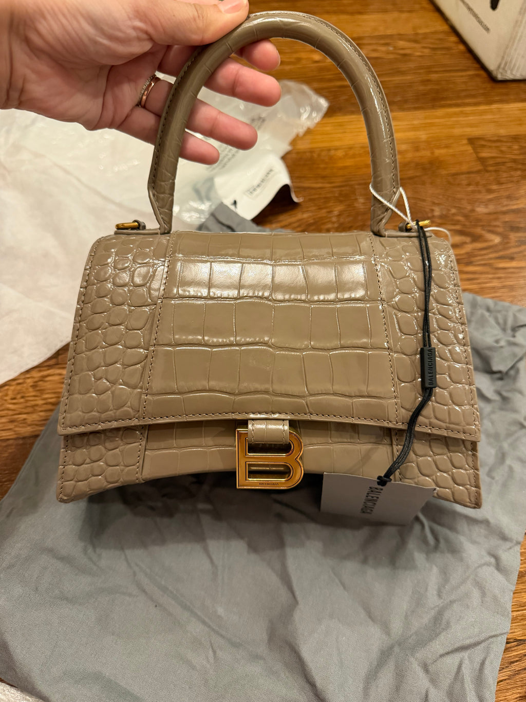 Balenciaga Hourglass Small croc