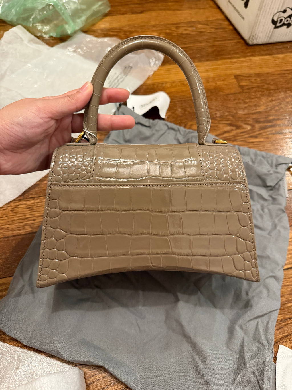 Balenciaga Hourglass Small croc