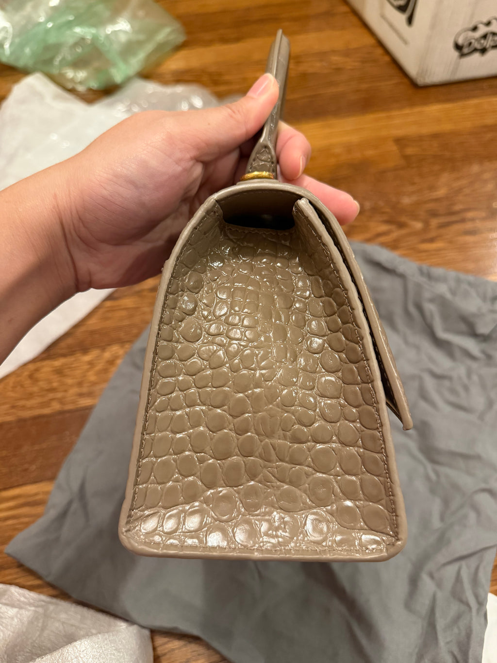 Balenciaga Hourglass Small croc