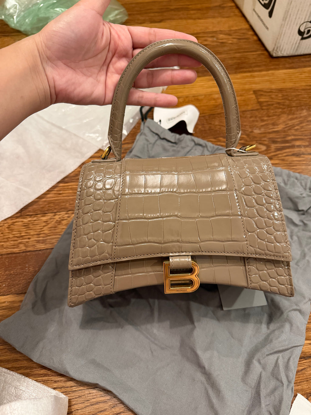 Balenciaga Hourglass Small croc