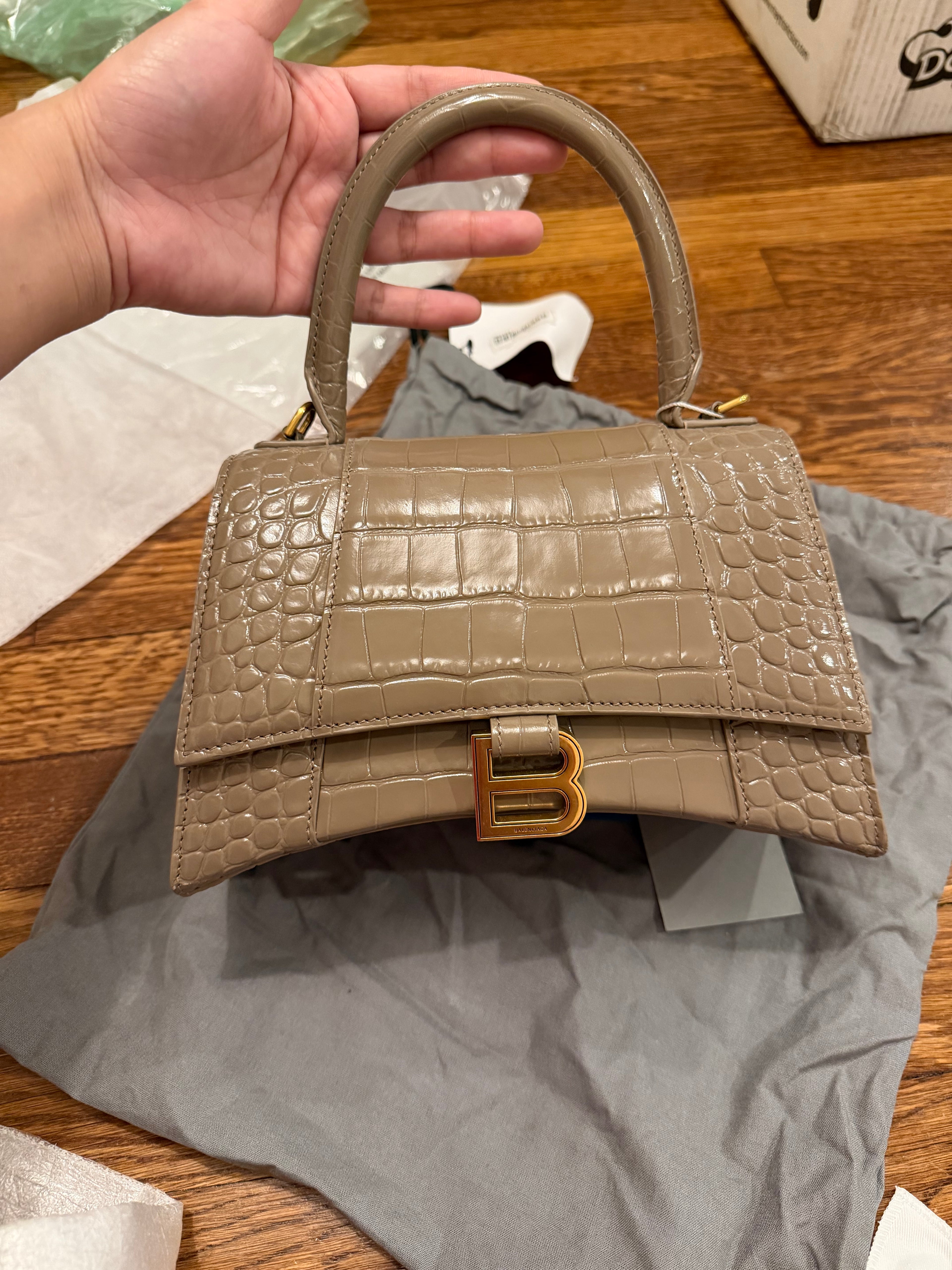 Balenciaga Hourglass Small croc
