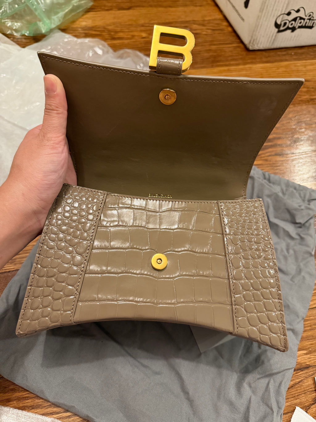 Balenciaga Hourglass Small croc