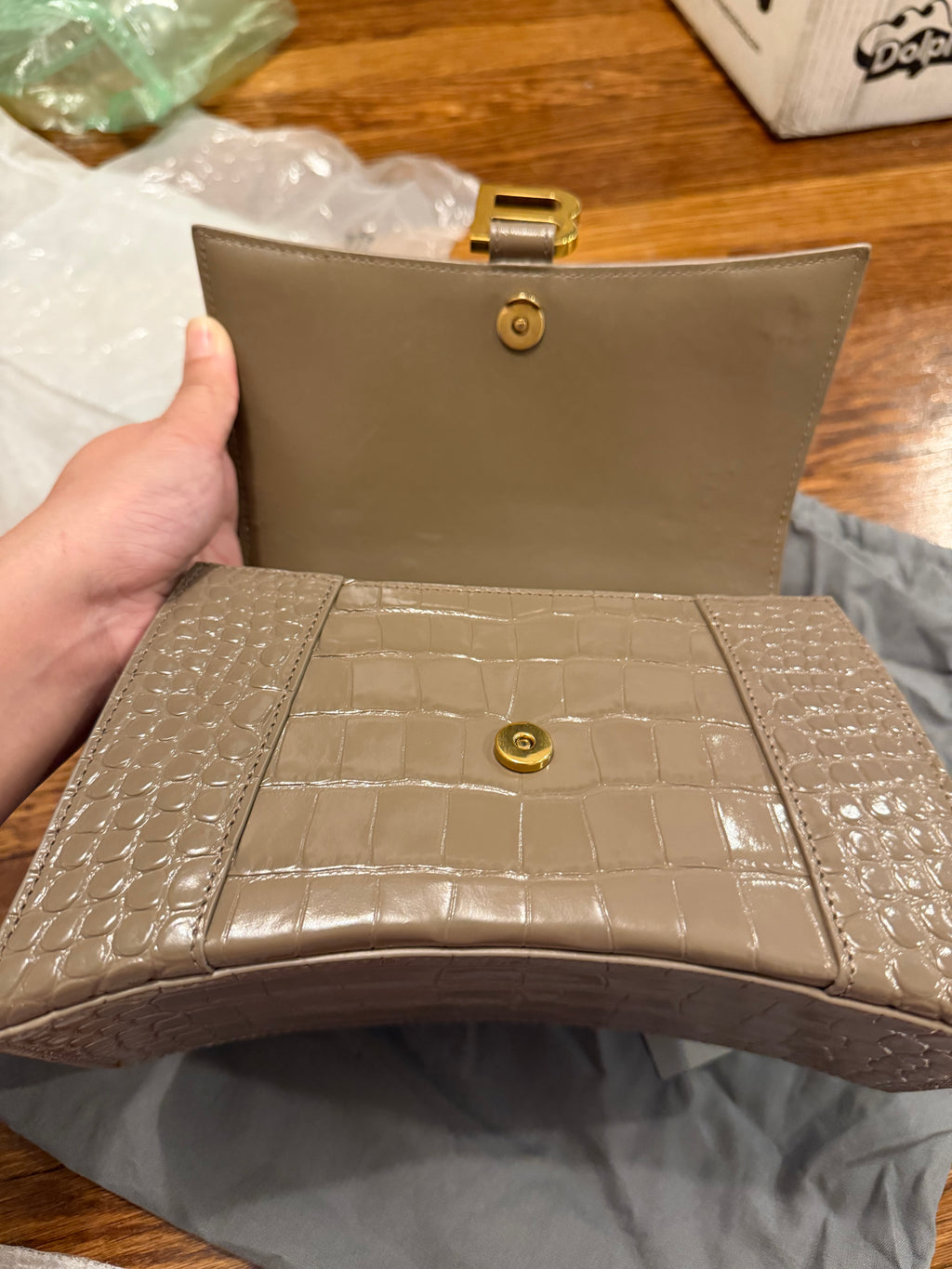 Balenciaga Hourglass Small croc
