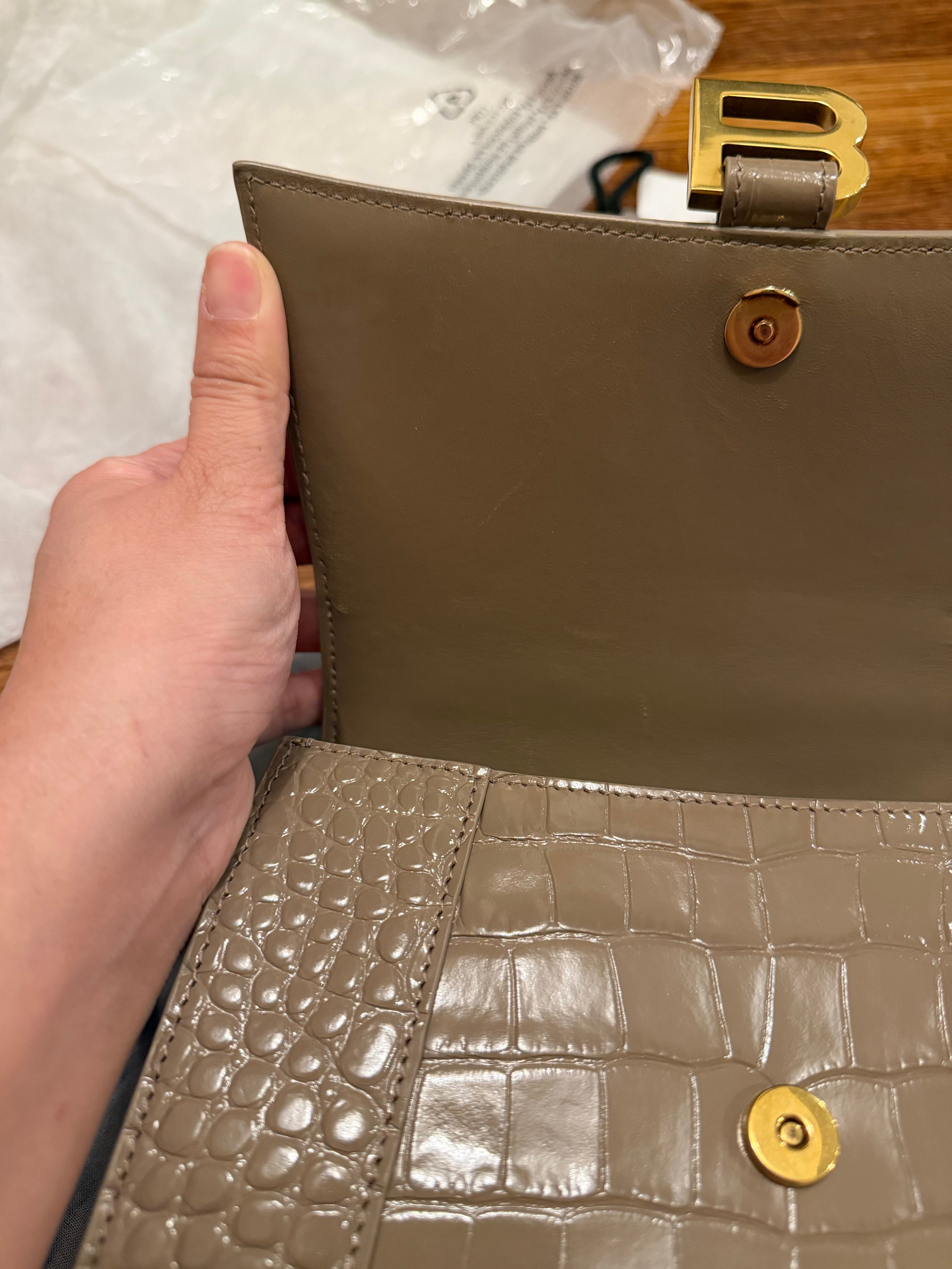Balenciaga Hourglass Small croc