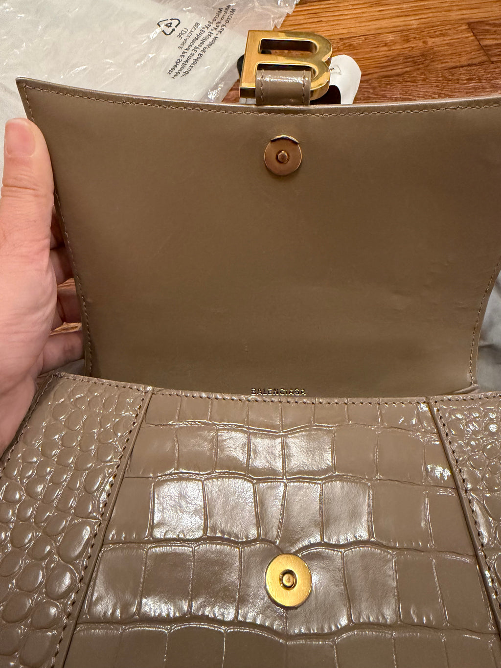 Balenciaga Hourglass Small croc