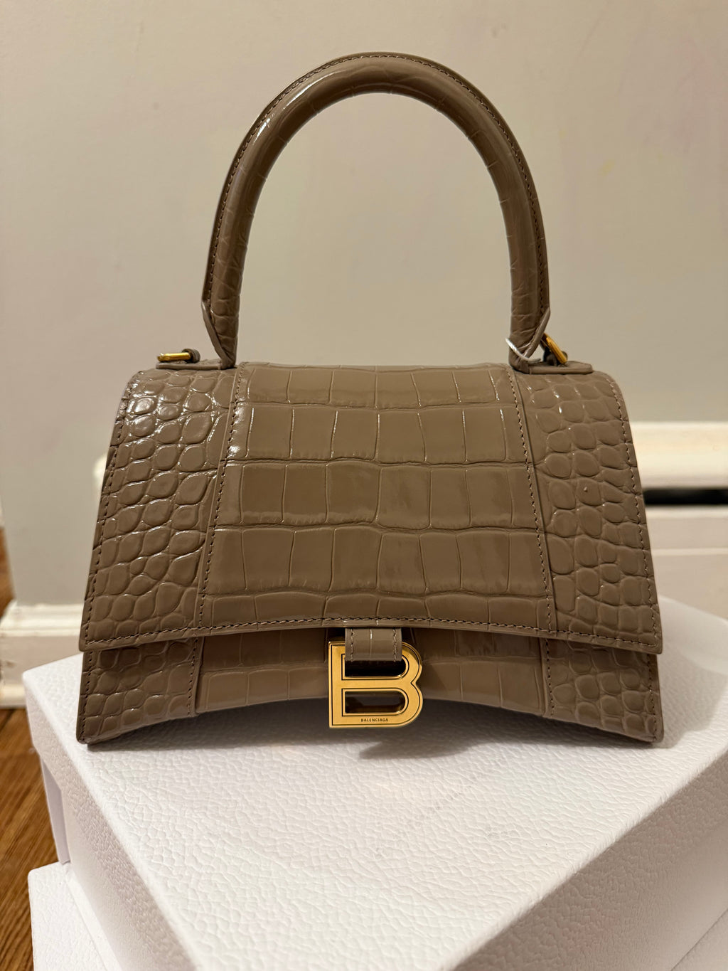 Balenciaga Hourglass Small croc