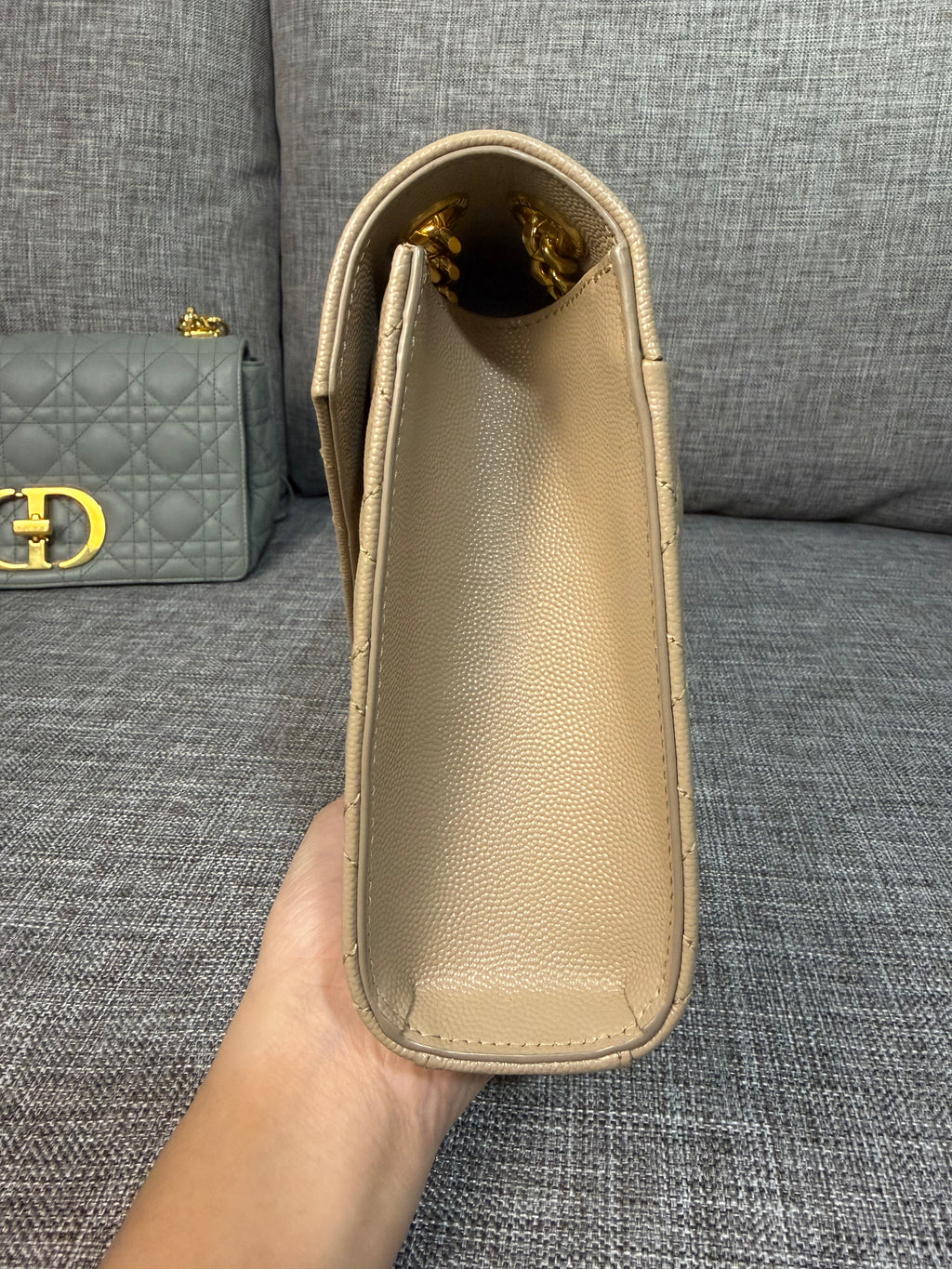YSL Envelope Medium Beige GHW