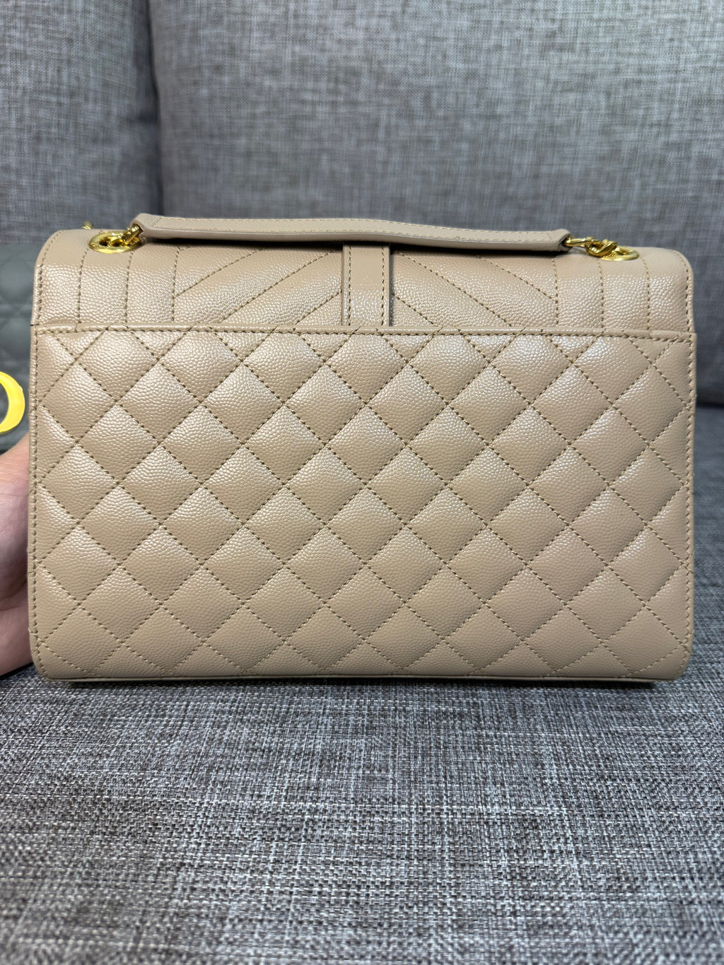 YSL Envelope Medium Beige GHW