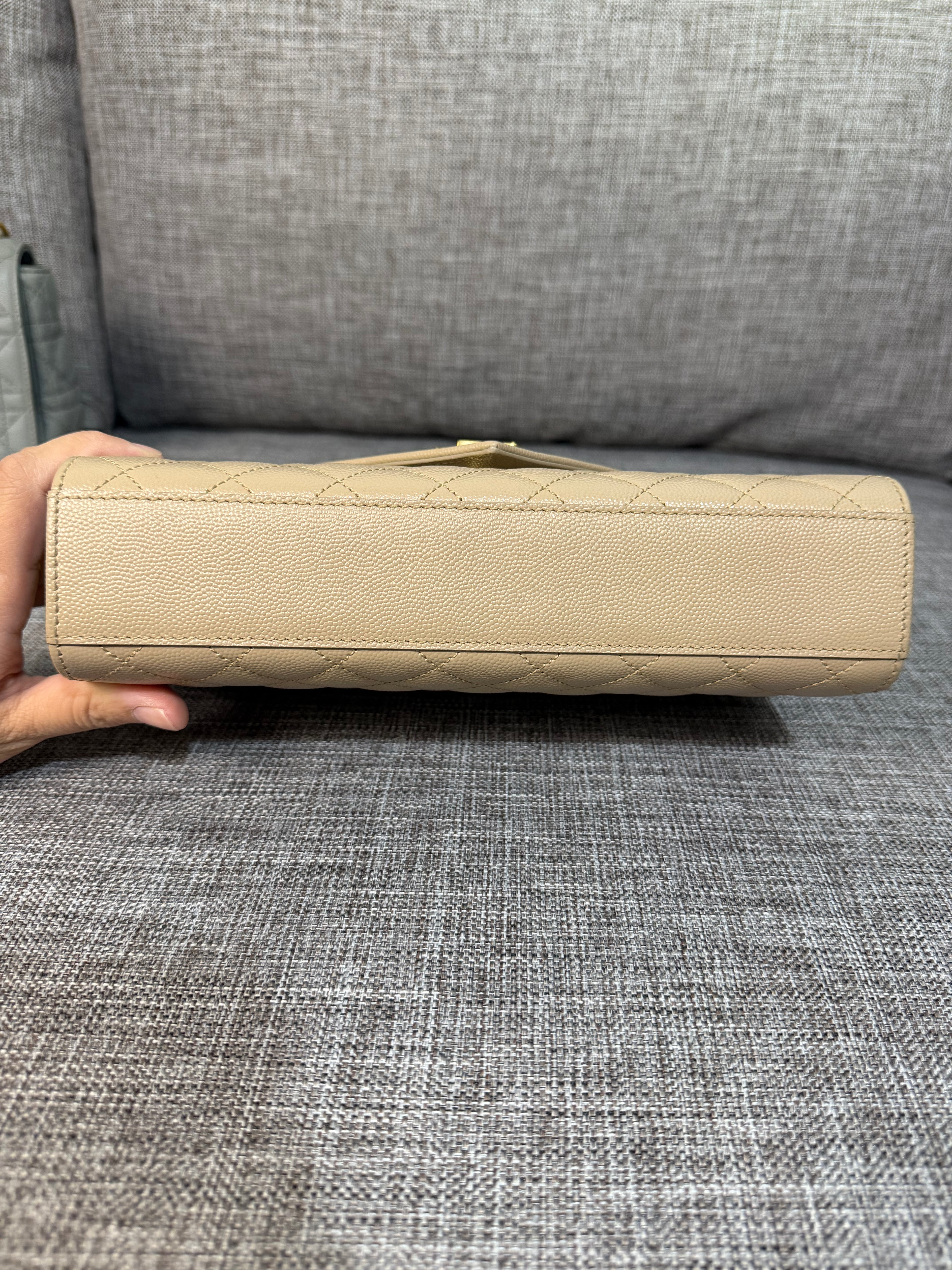 YSL Envelope Medium Beige GHW