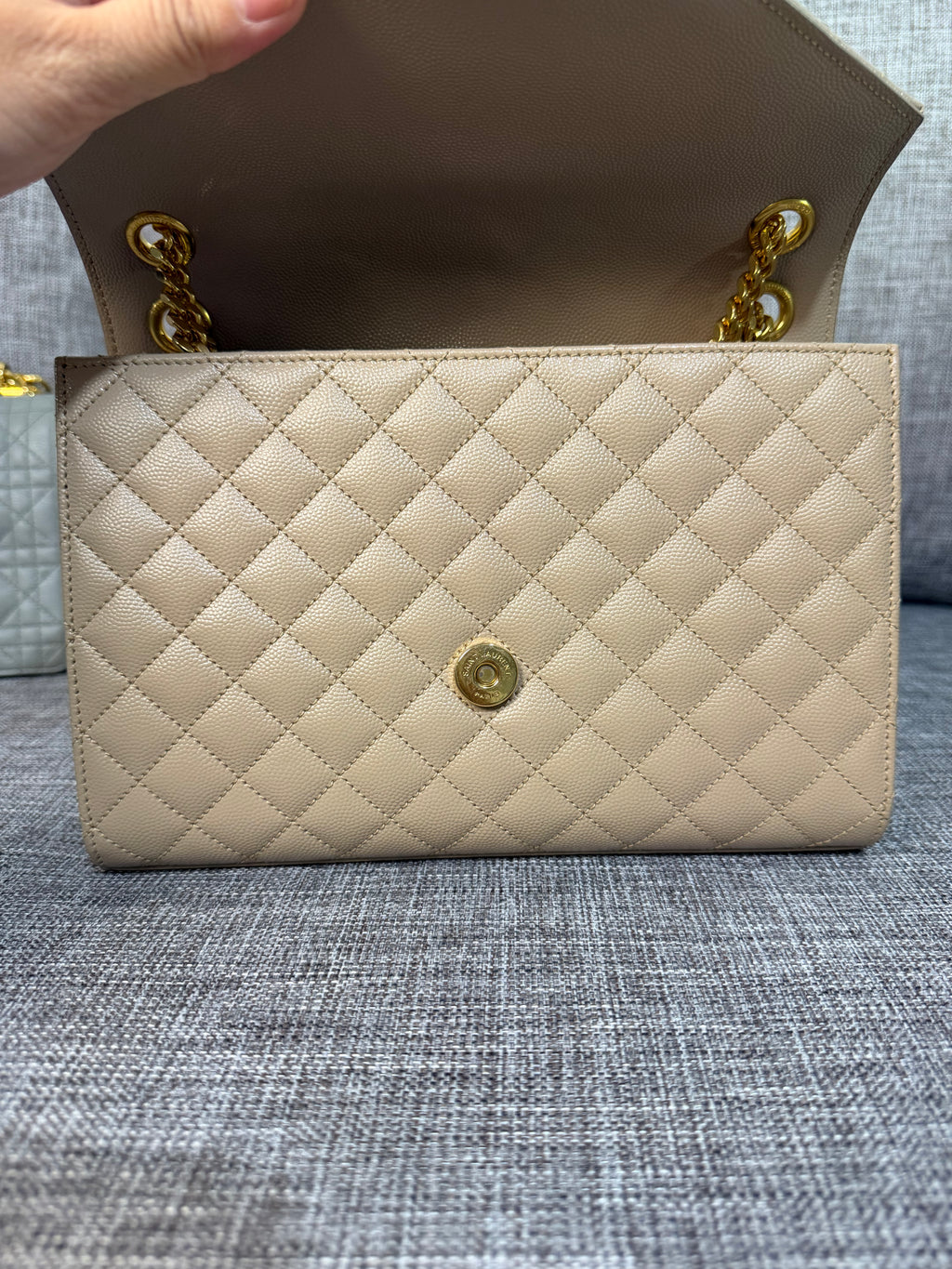 YSL Envelope Medium Beige GHW