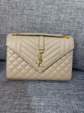 YSL Envelope Medium Beige GHW